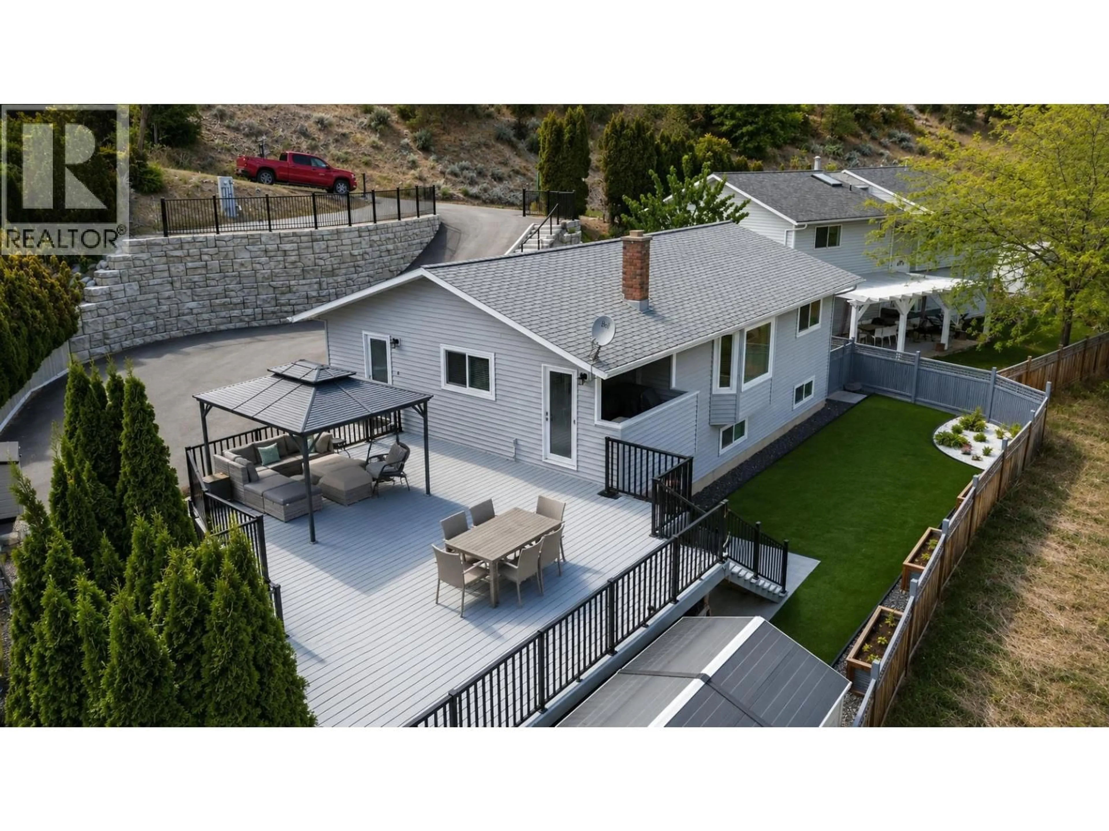 A pic from outside/outdoor area/front of a property/back of a property/a pic from drone, mountain view for 12595 TAYLOR PLACE, Summerland British Columbia V0H1Z8