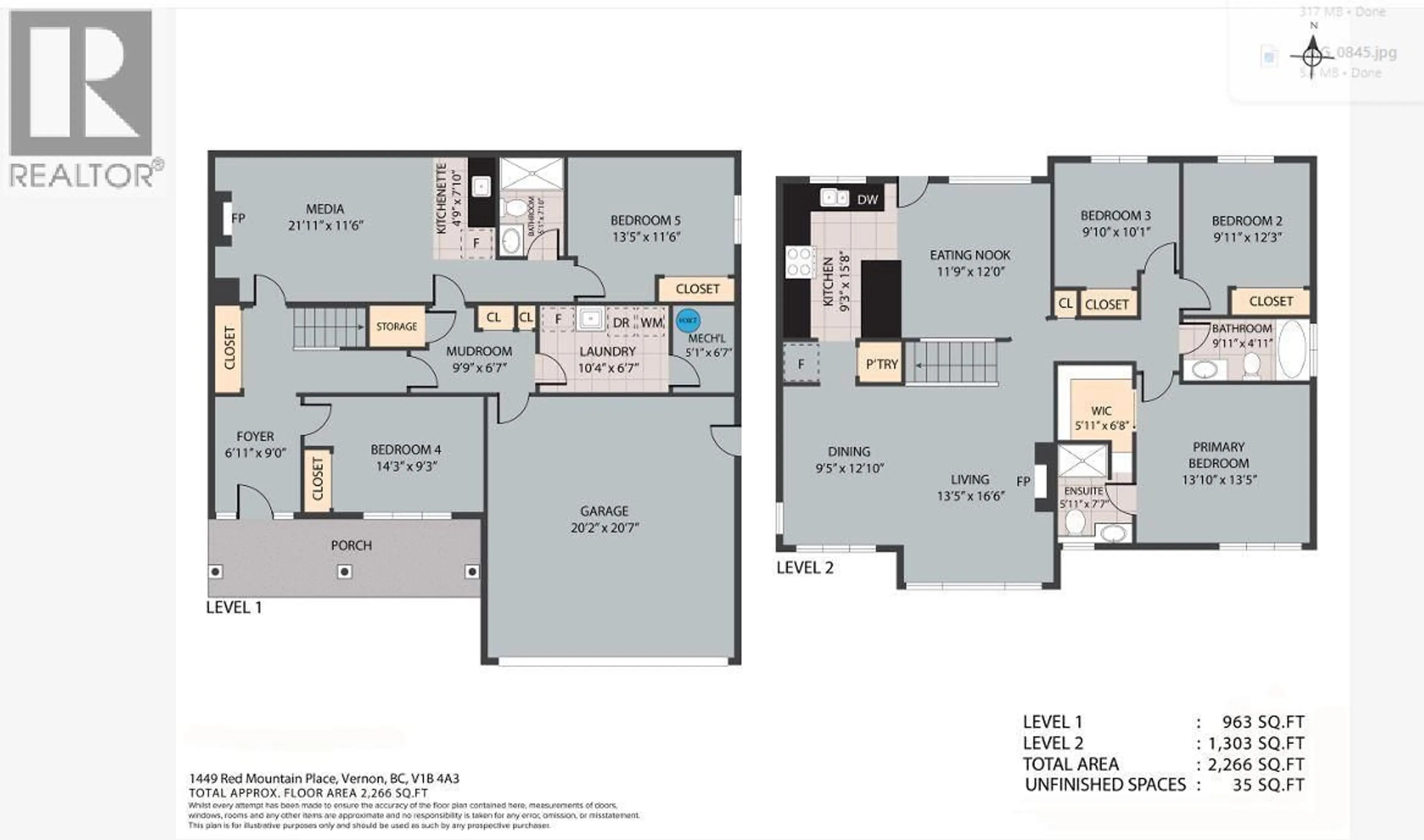 Floor plan for 1449 RED MOUNTAIN PLACE, Vernon British Columbia V1B4A3