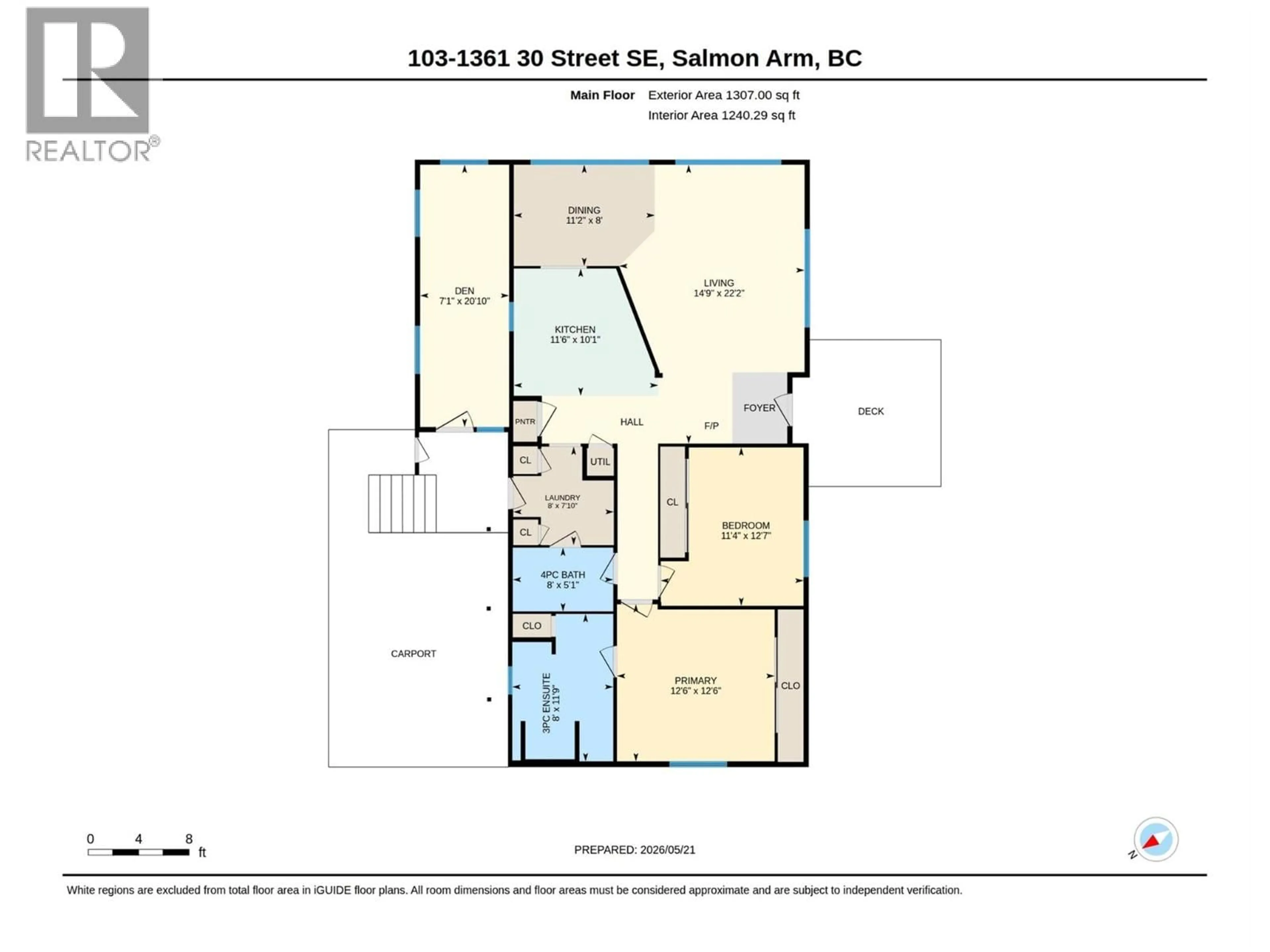 Floor plan for 103 - 1361 30TH STREET SOUTHEAST, Salmon Arm British Columbia V1E2N4