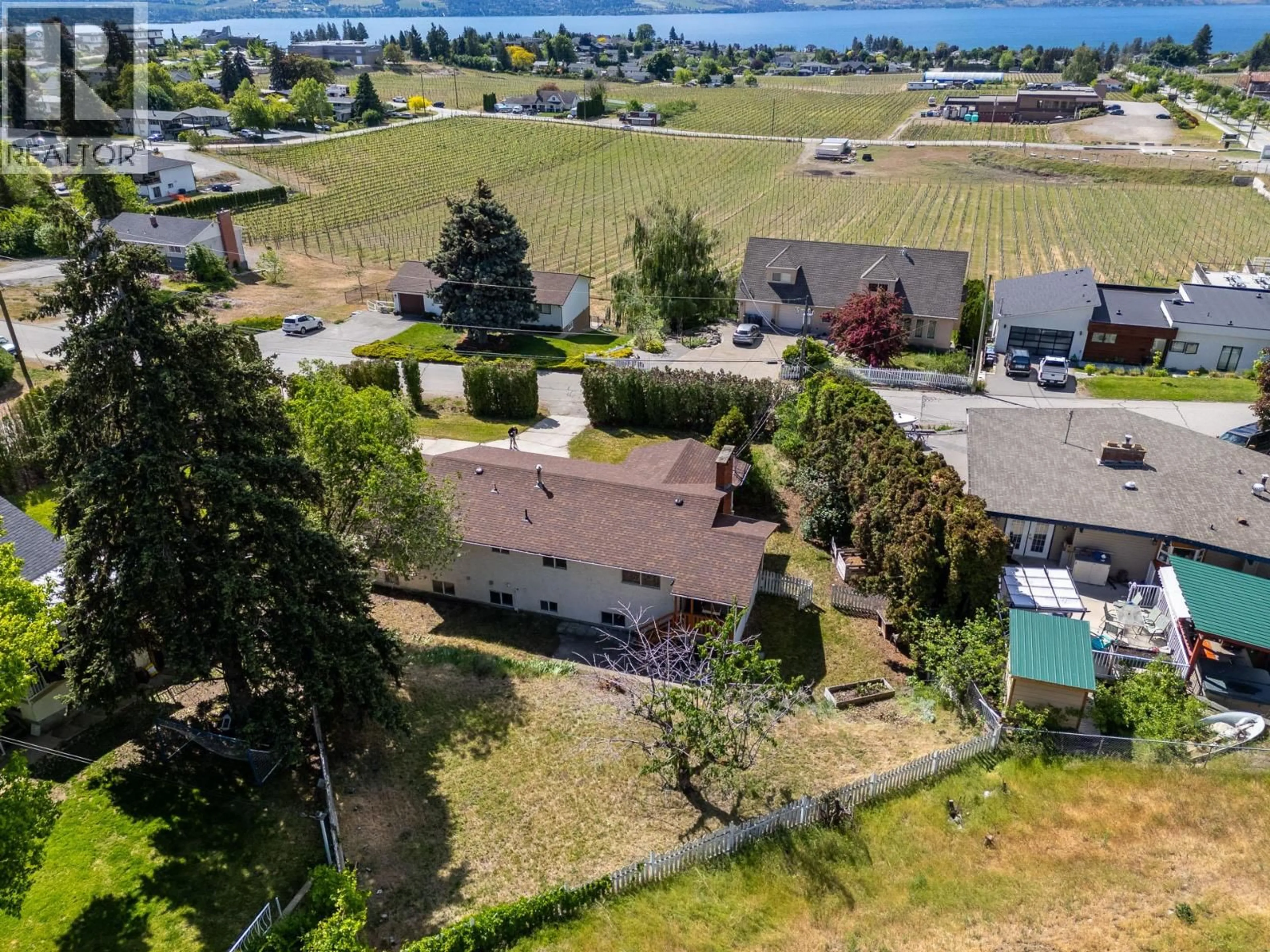 A pic from outside/outdoor area/front of a property/back of a property/a pic from drone, water/lake/river/ocean view for 928 STEVENSON ROAD, West Kelowna British Columbia V1Z1N4
