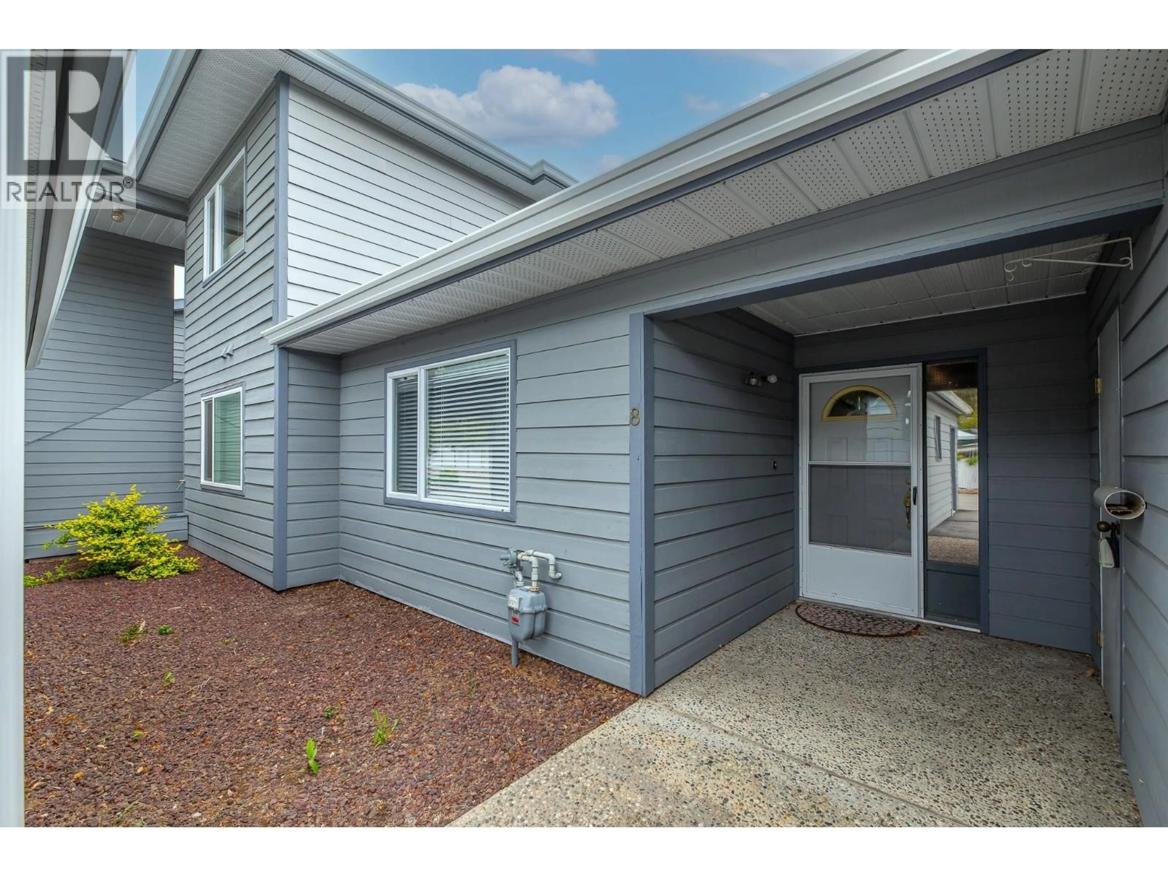 Home with vinyl exterior material, street for 8 - 11523 DUNSDON CRESCENT, Summerland British Columbia V0H1Z0