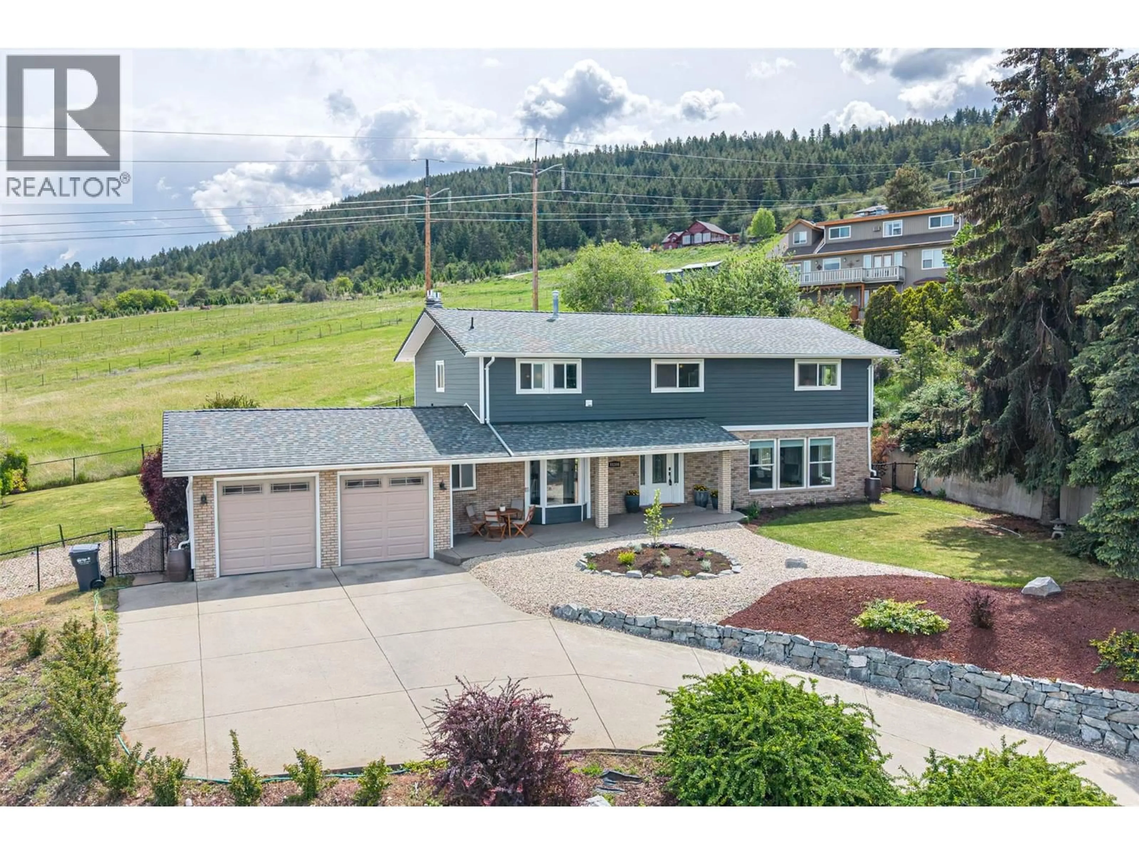 A pic from outside/outdoor area/front of a property/back of a property/a pic from drone, mountain view for 11306 HILLSIDE DRIVE, Coldstream British Columbia V1B1Z8
