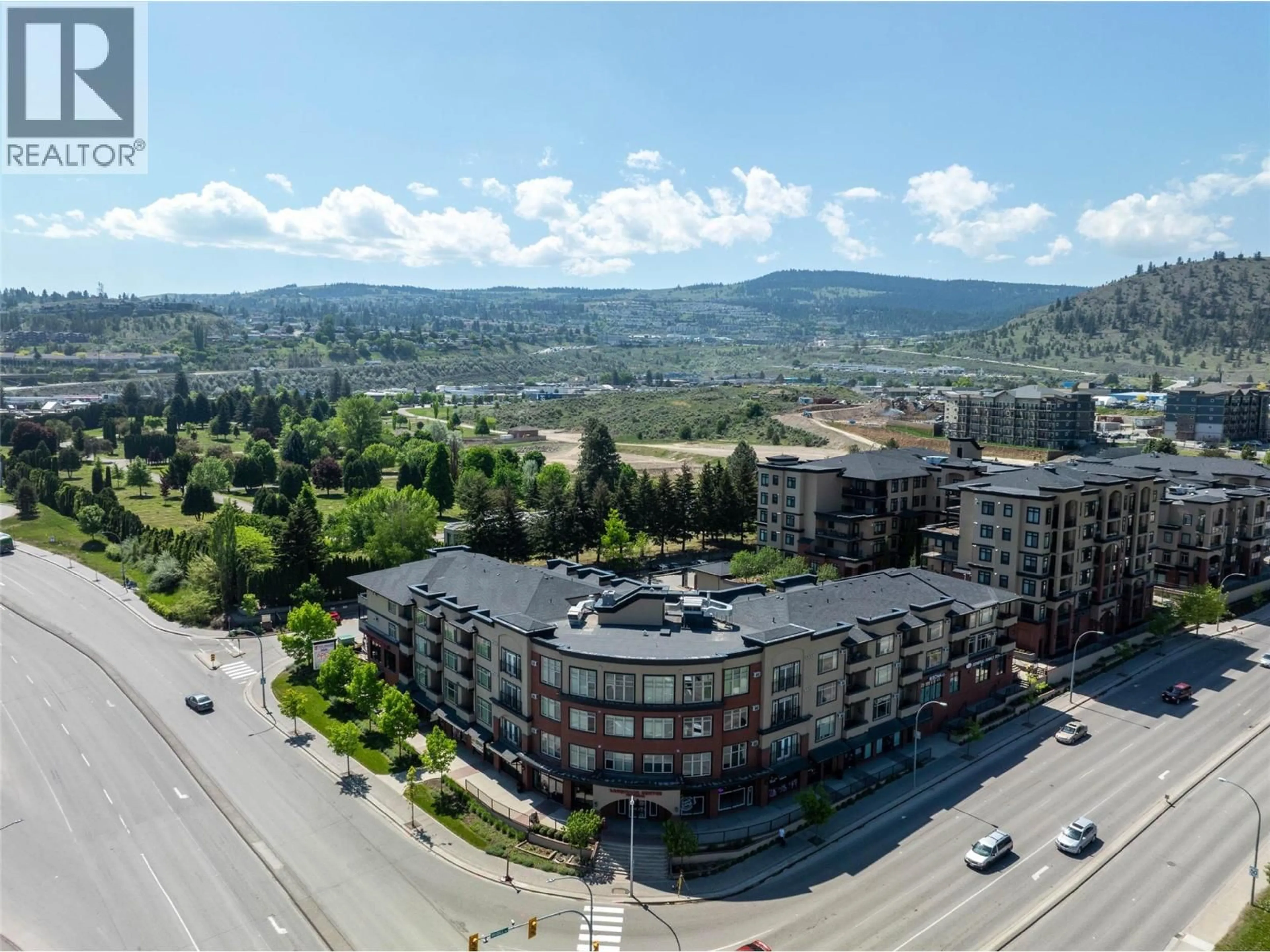A pic from outside/outdoor area/front of a property/back of a property/a pic from drone, mountain view for 401 - 755 MCGILL ROAD, Kamloops British Columbia V2T5W3