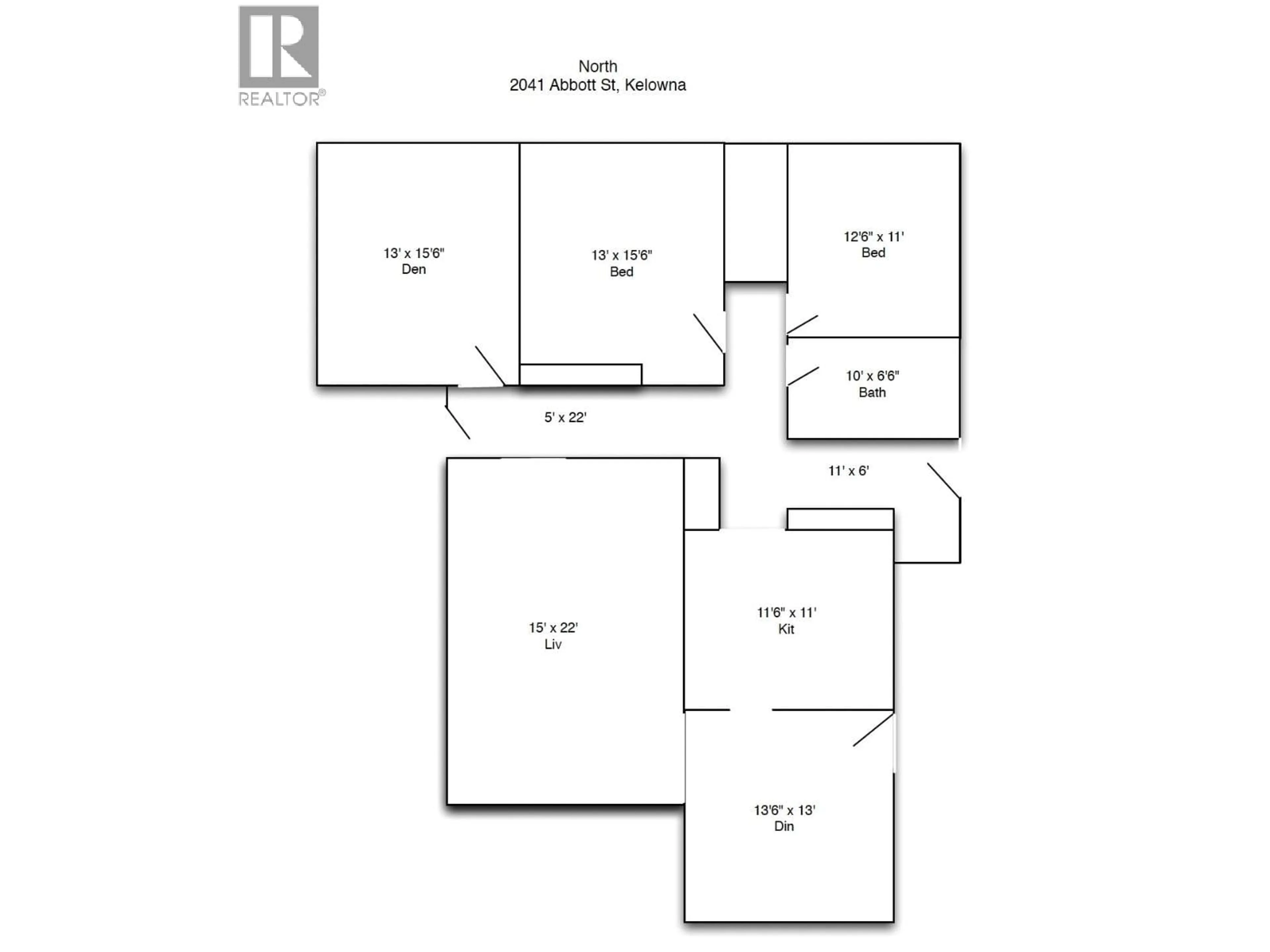 Floor plan for 2041 ABBOTT STREET, Kelowna British Columbia V1Y1C4