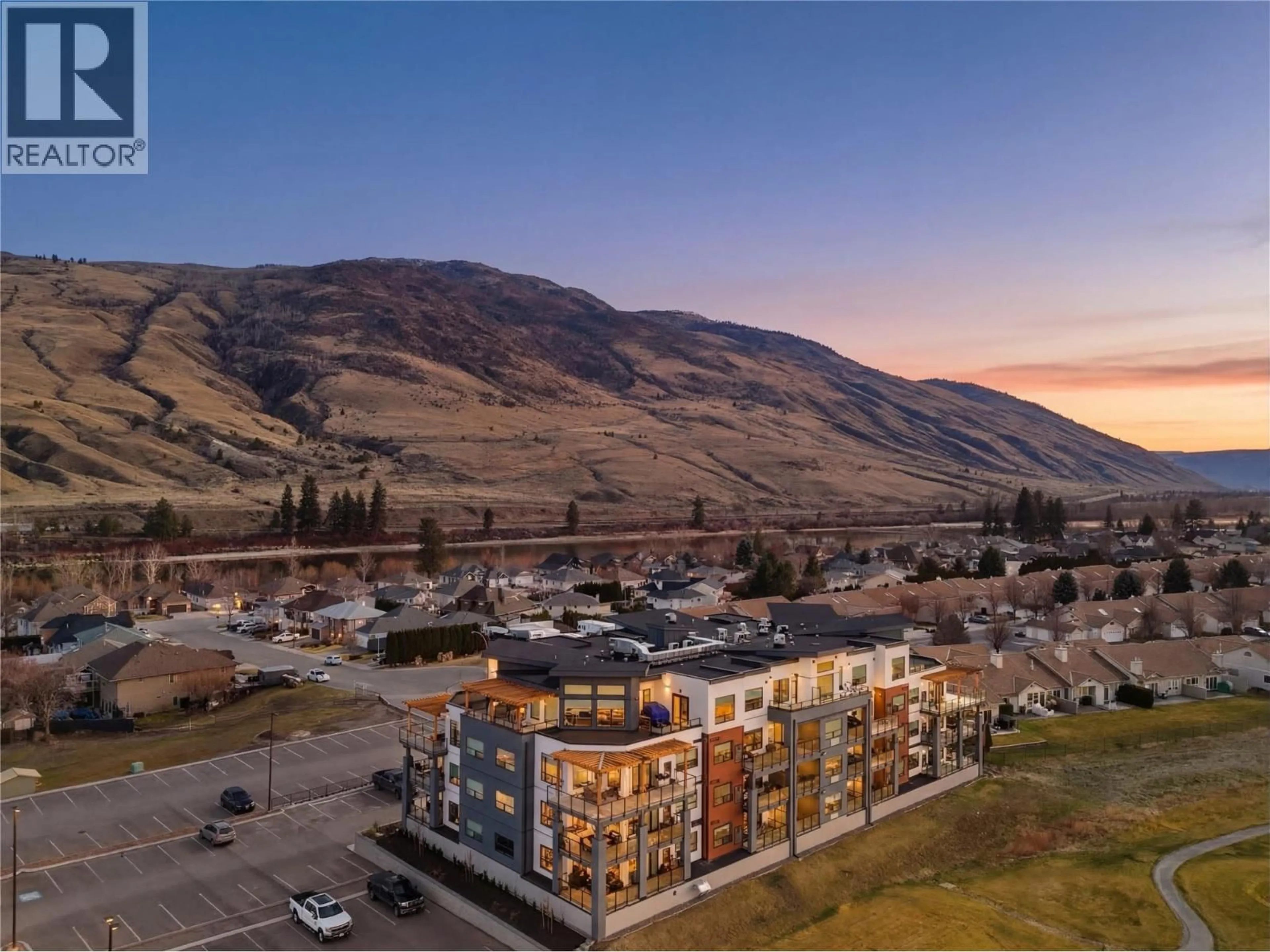 A pic from outside/outdoor area/front of a property/back of a property/a pic from drone, mountain view for 209 - 651 DUNES DRIVE, Kamloops British Columbia V2B8M8