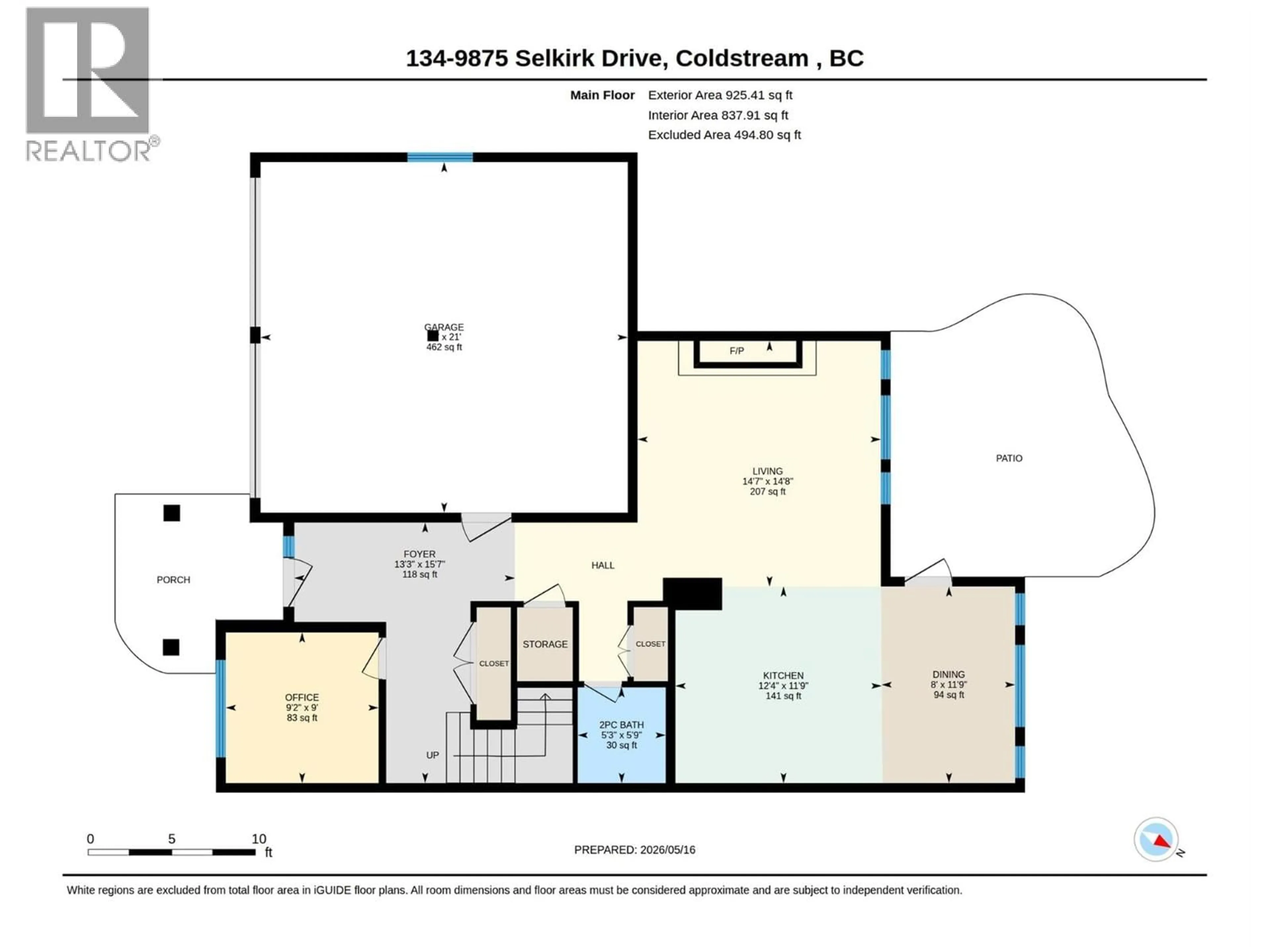 Floor plan for 134 - 9875 SELKIRK DRIVE, Coldstream British Columbia V1B4C4