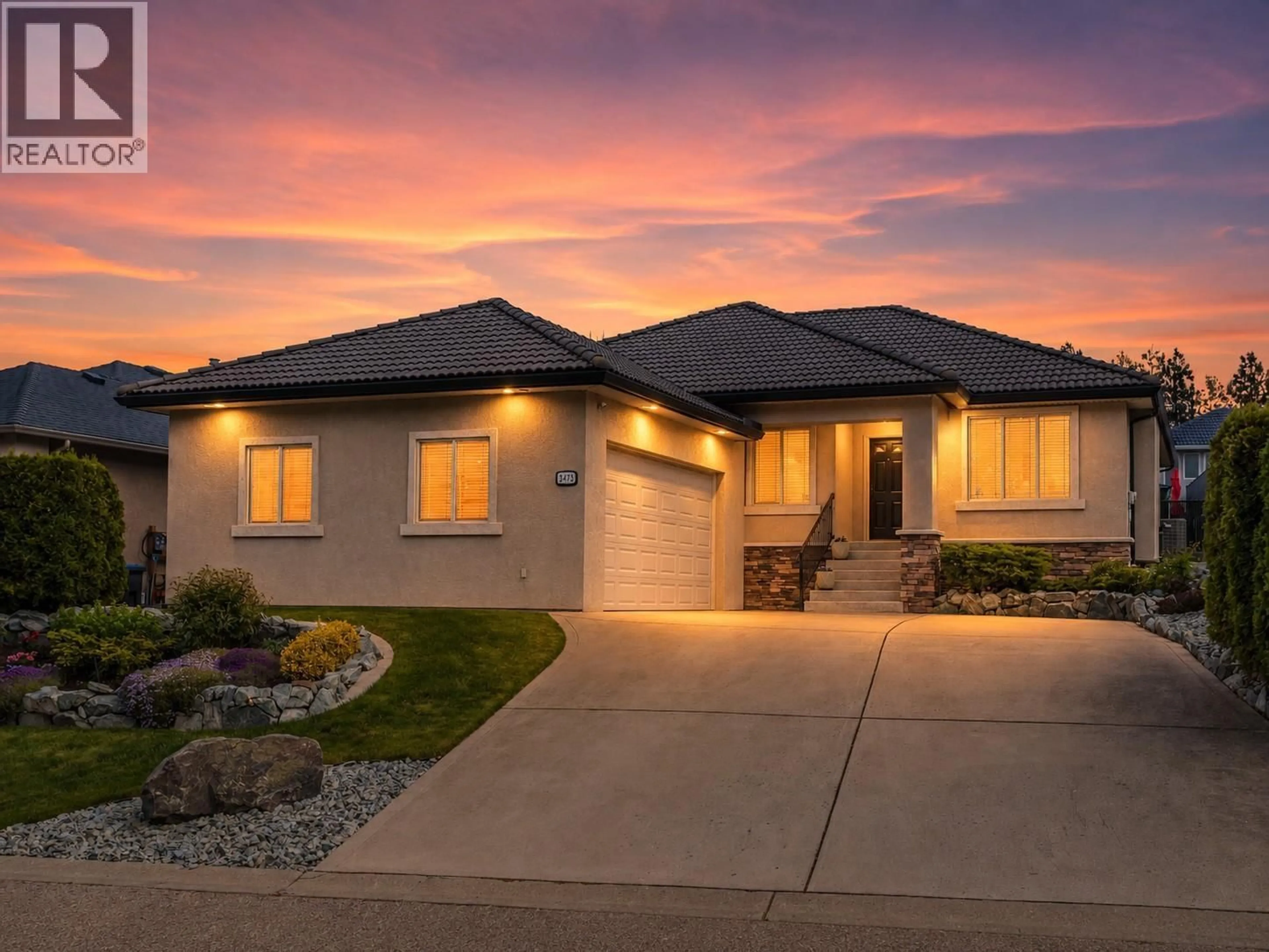 Home with brick exterior material, street for 2473 QUAIL PLACE, Kelowna British Columbia V1V1Z7