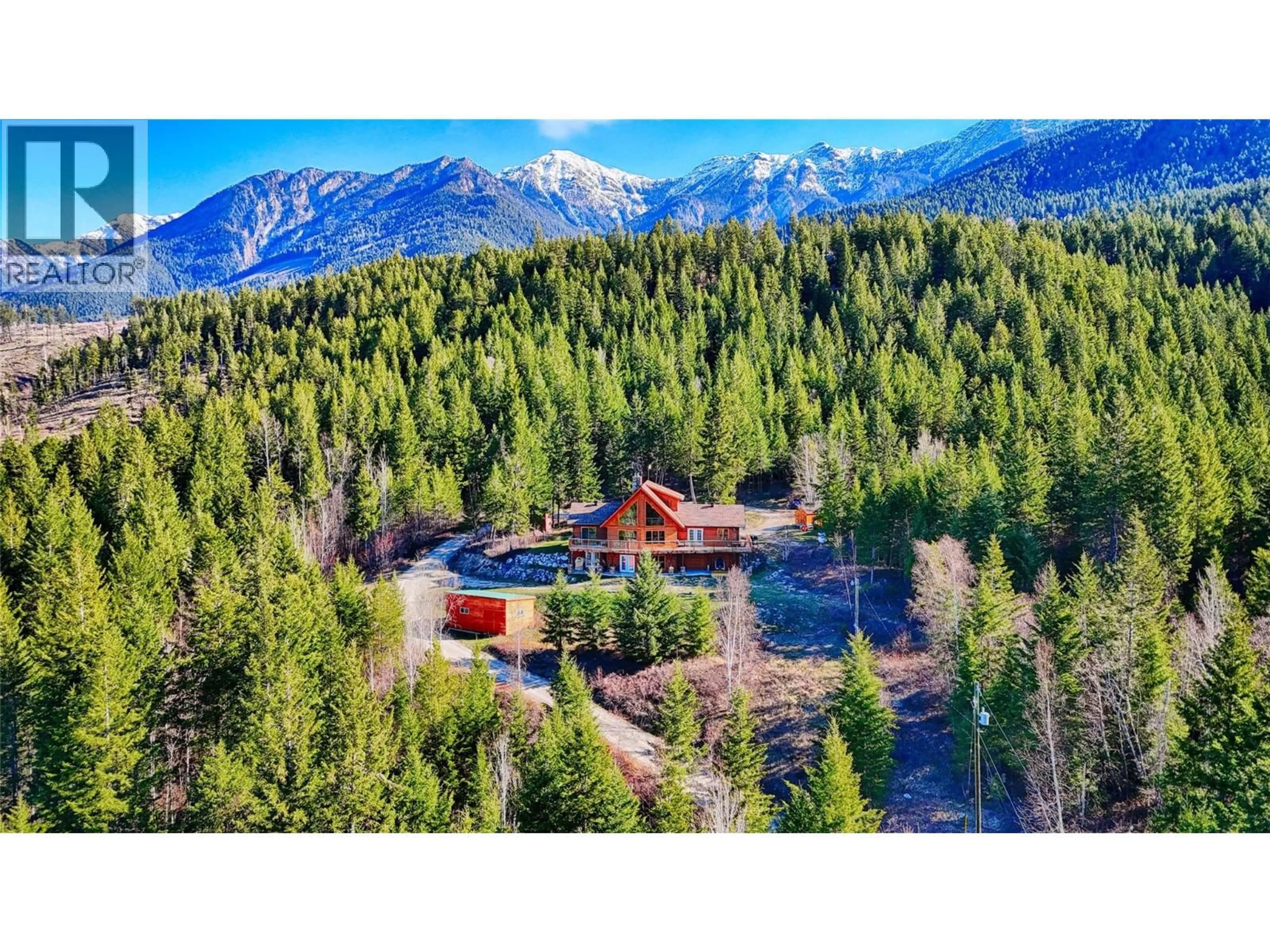 A pic from outside/outdoor area/front of a property/back of a property/a pic from drone, mountain view for 110 HIGHWAY 95 OTHER, Spillimacheen British Columbia V0A1P0