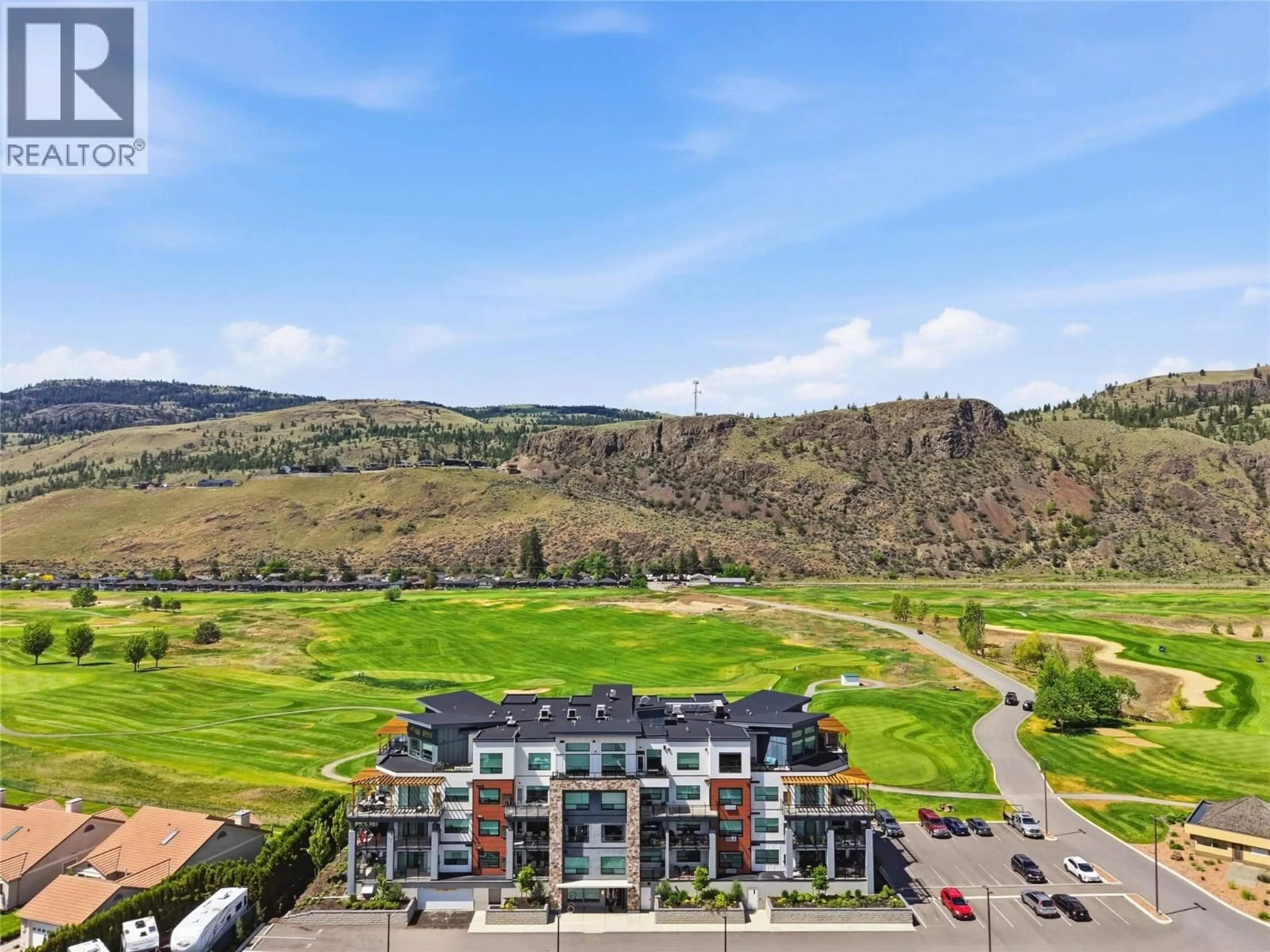 A pic from outside/outdoor area/front of a property/back of a property/a pic from drone, mountain view for 308 - 651 DUNES DRIVE, Kamloops British Columbia V2B0K2