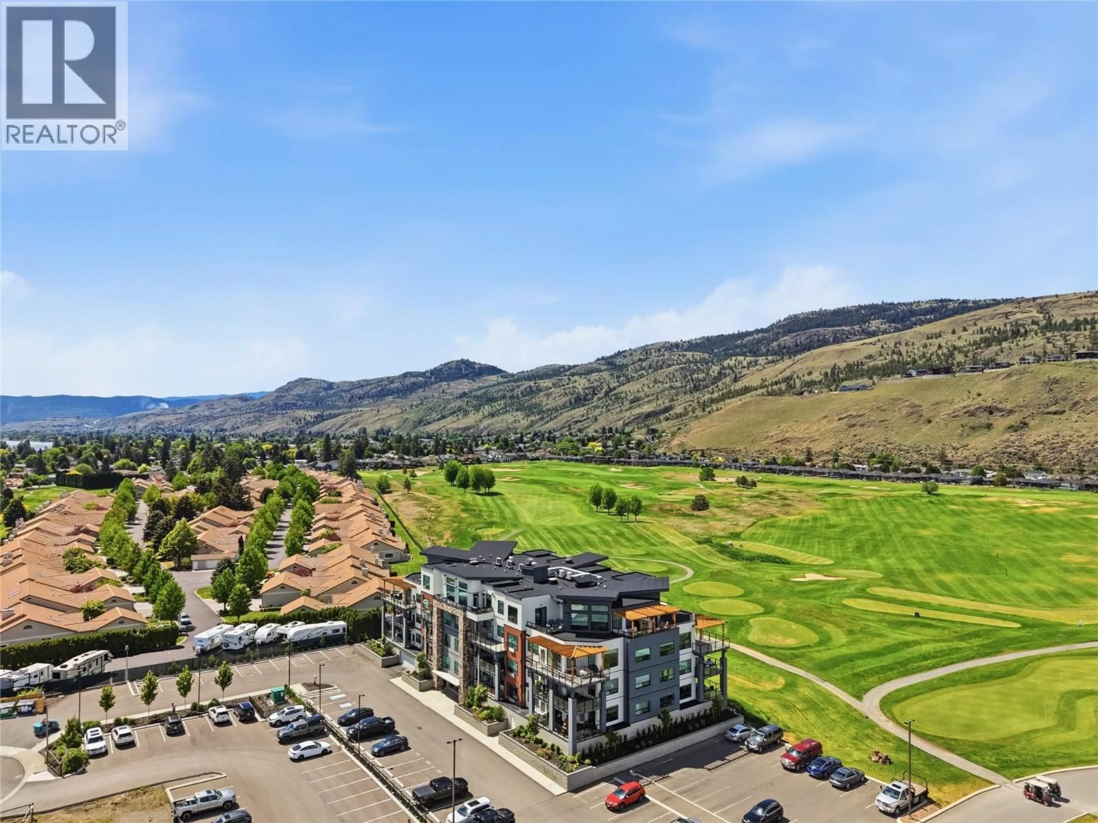 A pic from outside/outdoor area/front of a property/back of a property/a pic from drone, mountain view for 308 - 651 DUNES DRIVE, Kamloops British Columbia V2B0K2