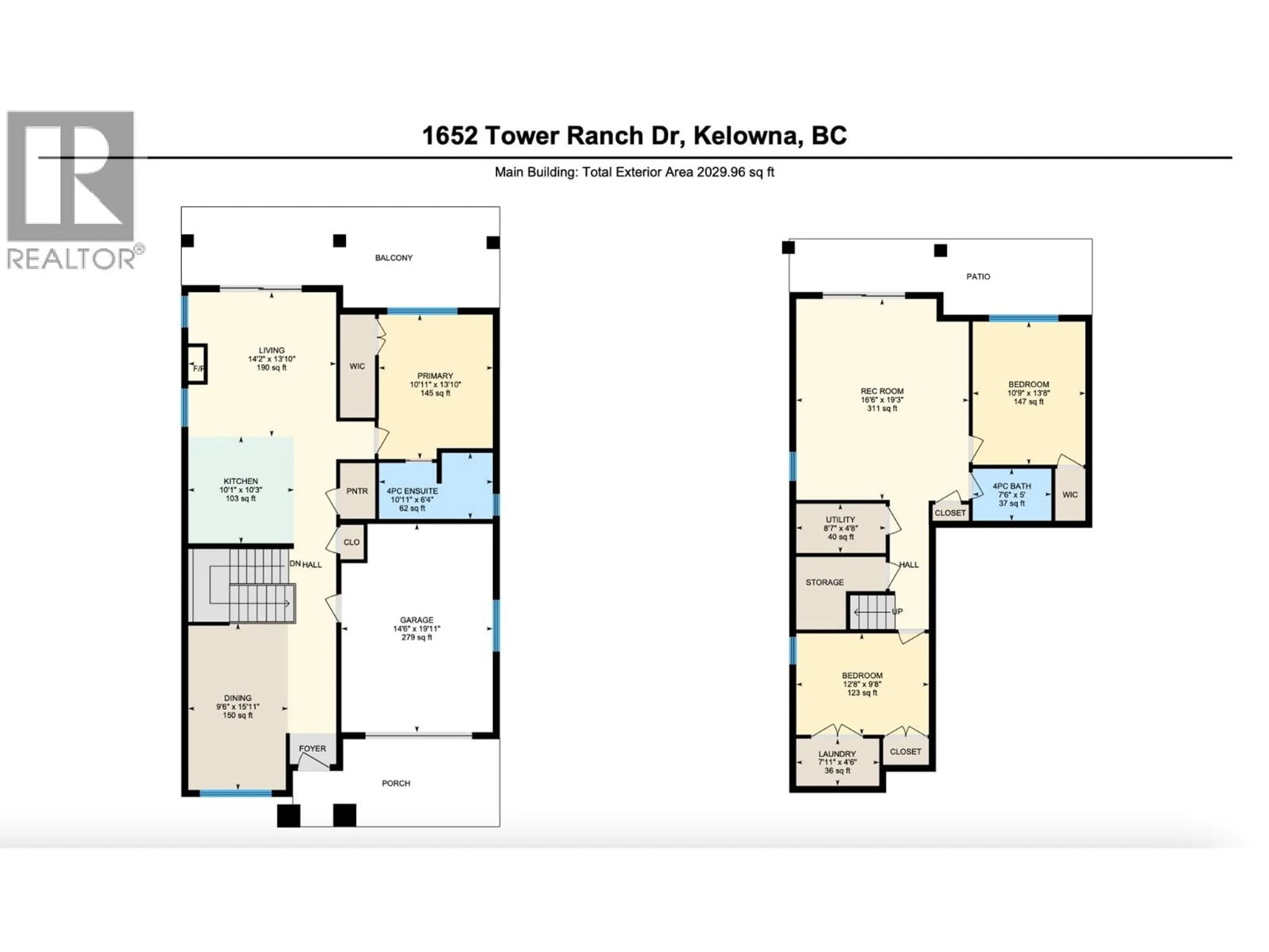 Floor plan for 1652 TOWER RANCH DRIVE, Kelowna British Columbia V1P1T8