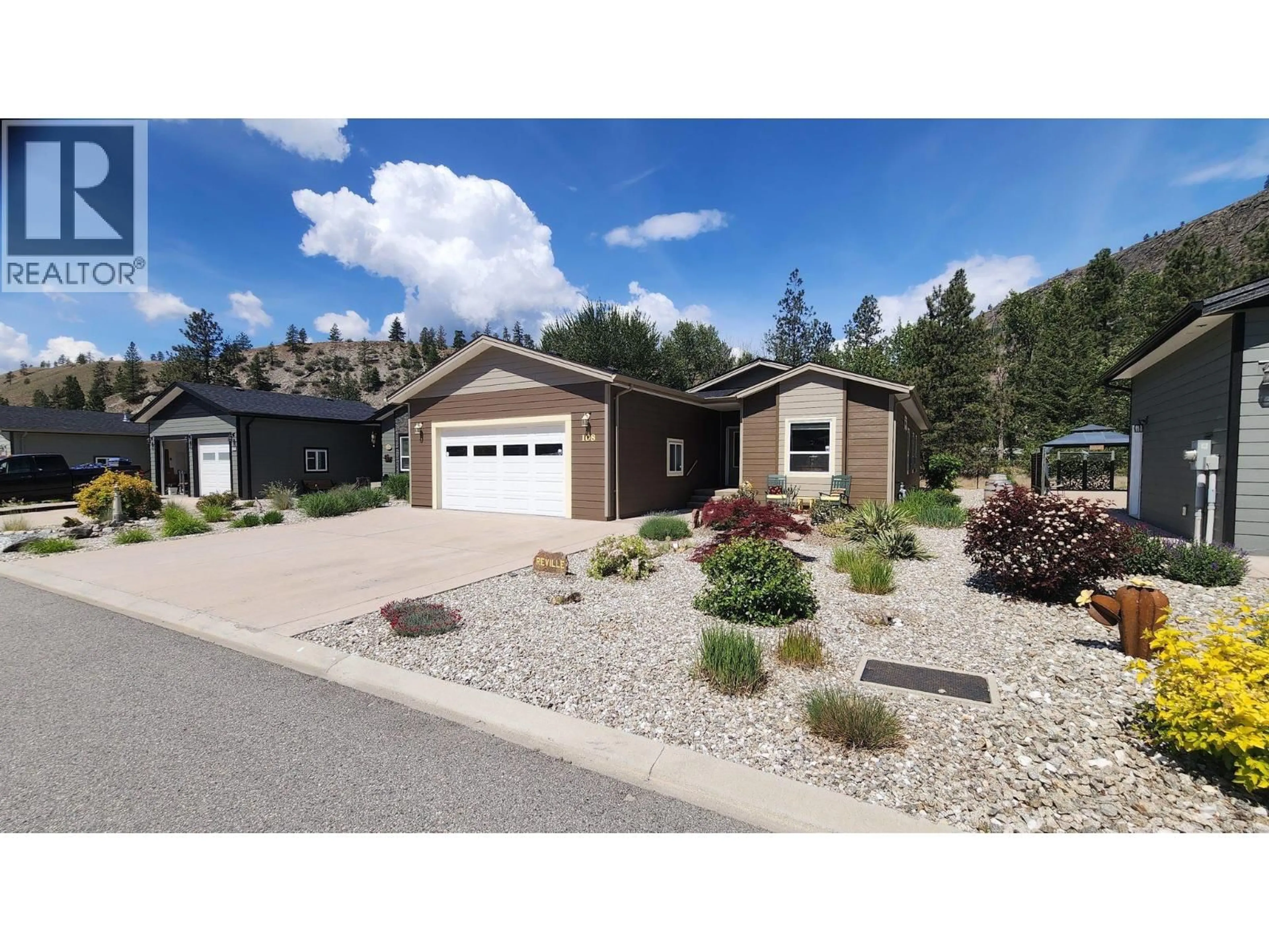 Home with vinyl exterior material, street for 108 - 8300 GALLAGHER LAKE FRONTAGE ROAD, Oliver British Columbia V0H1T2