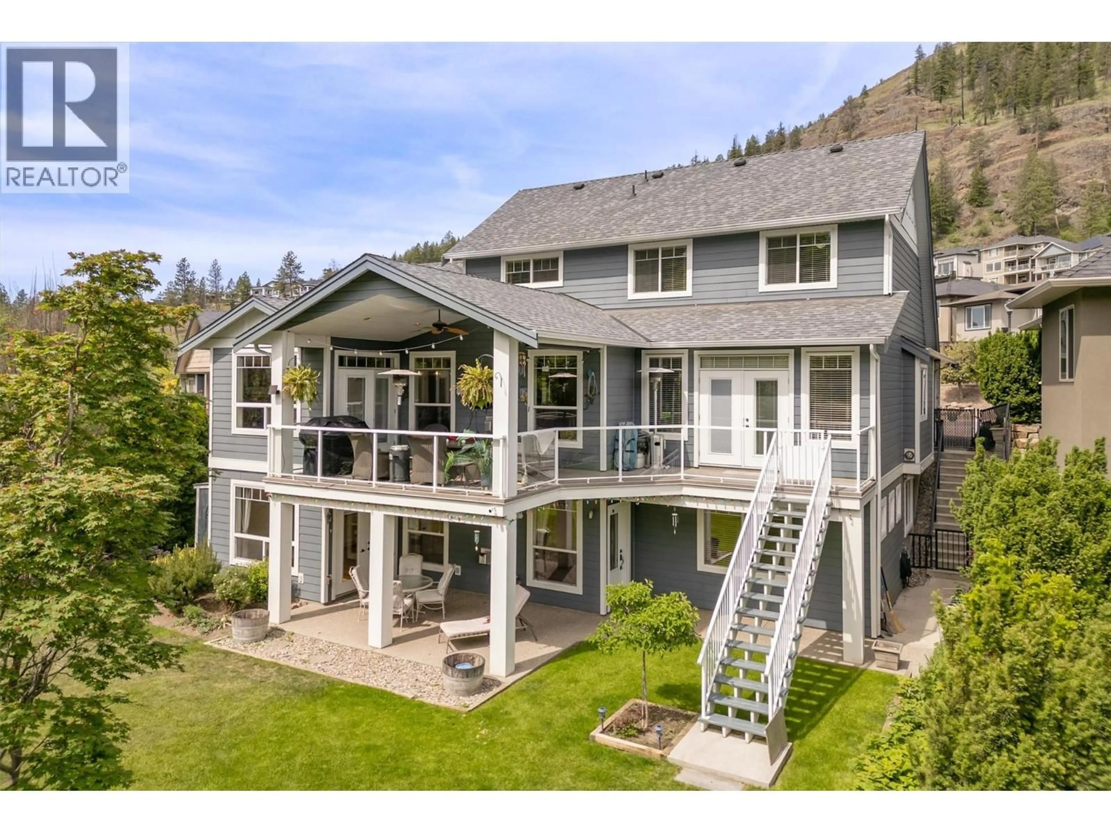 A pic from outside/outdoor area/front of a property/back of a property/a pic from drone, water/lake/river/ocean view for 2423 PARAMOUNT DRIVE, West Kelowna British Columbia V4T3K4