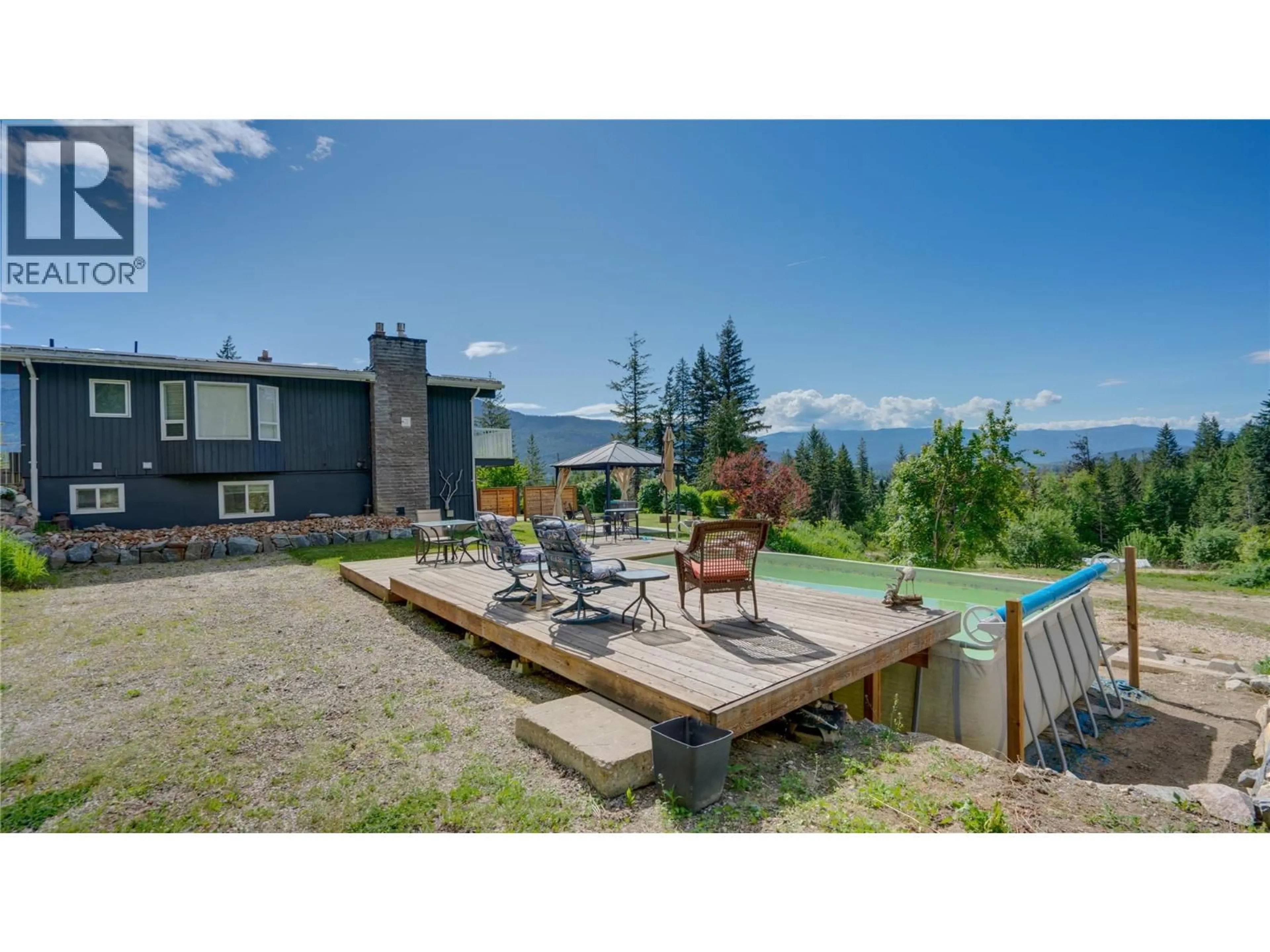 A pic from outside/outdoor area/front of a property/back of a property/a pic from drone, mountain view for 48 STROULGER ROAD, Enderby British Columbia V0E1V3