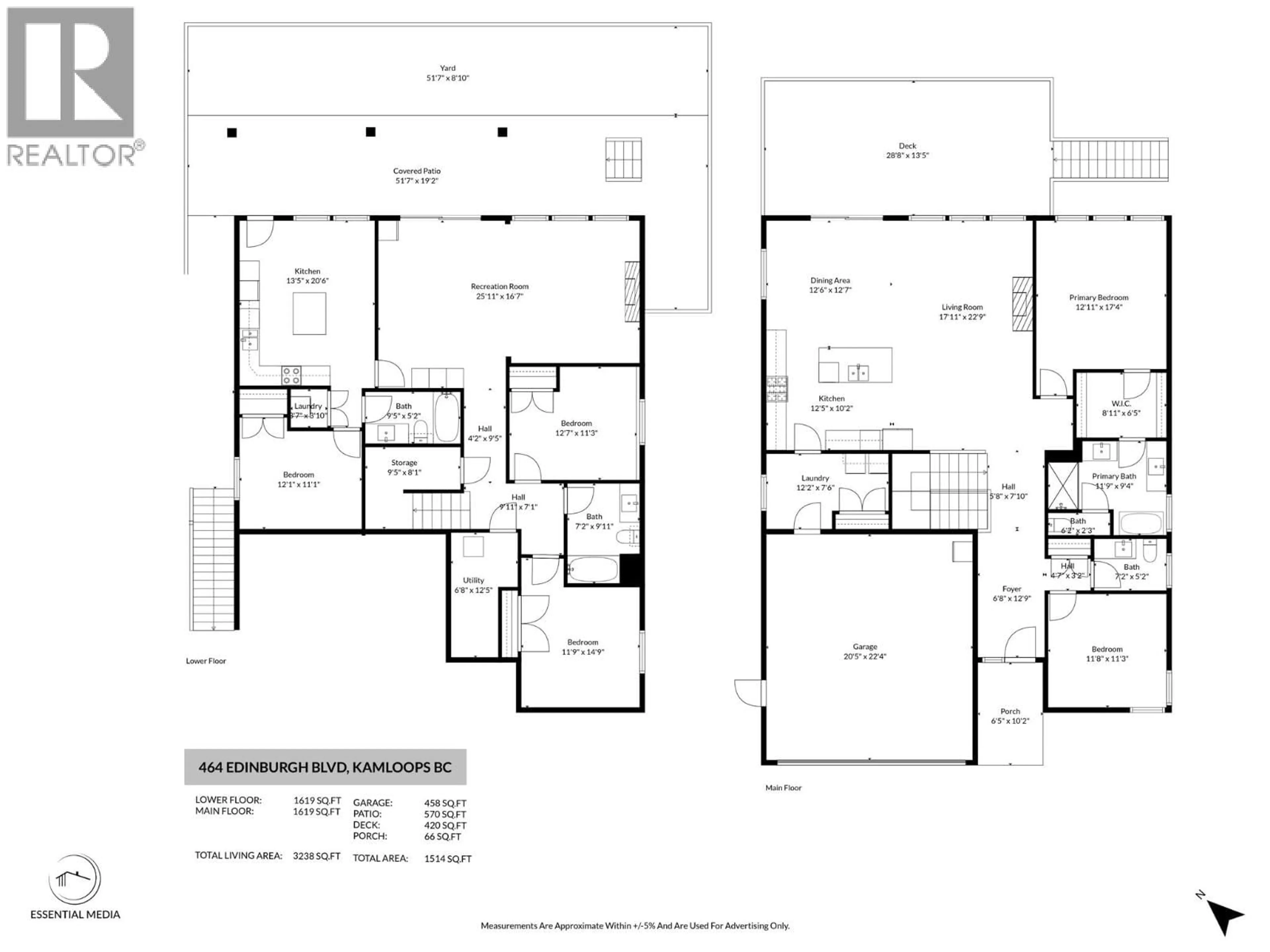 Floor plan for 464 EDINBURGH BOULEVARD, Kamloops British Columbia V1S0E6
