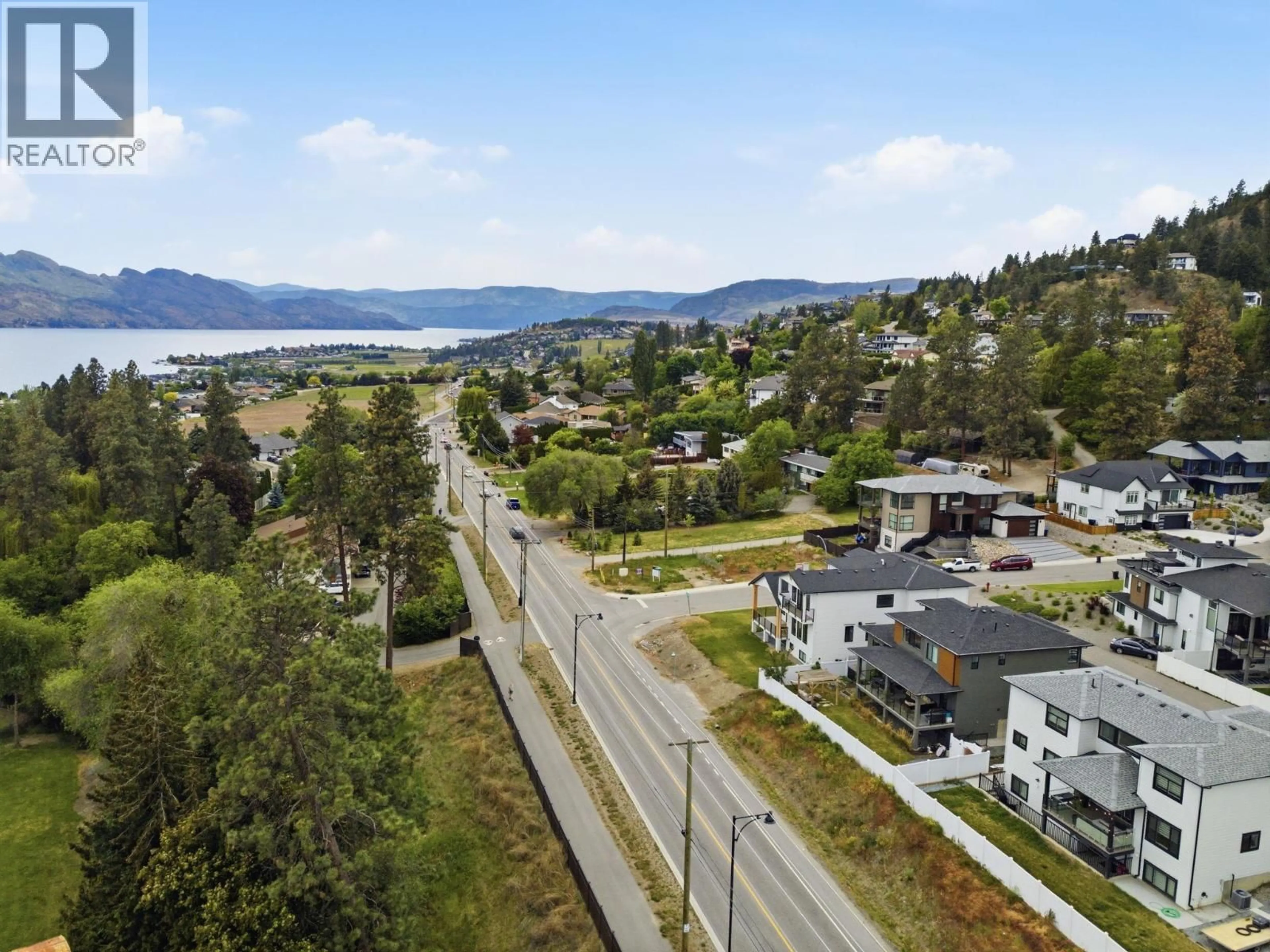 A pic from outside/outdoor area/front of a property/back of a property/a pic from drone, water/lake/river/ocean view for 1032 OAK BARREL LANE, West Kelowna British Columbia V1Z0A6