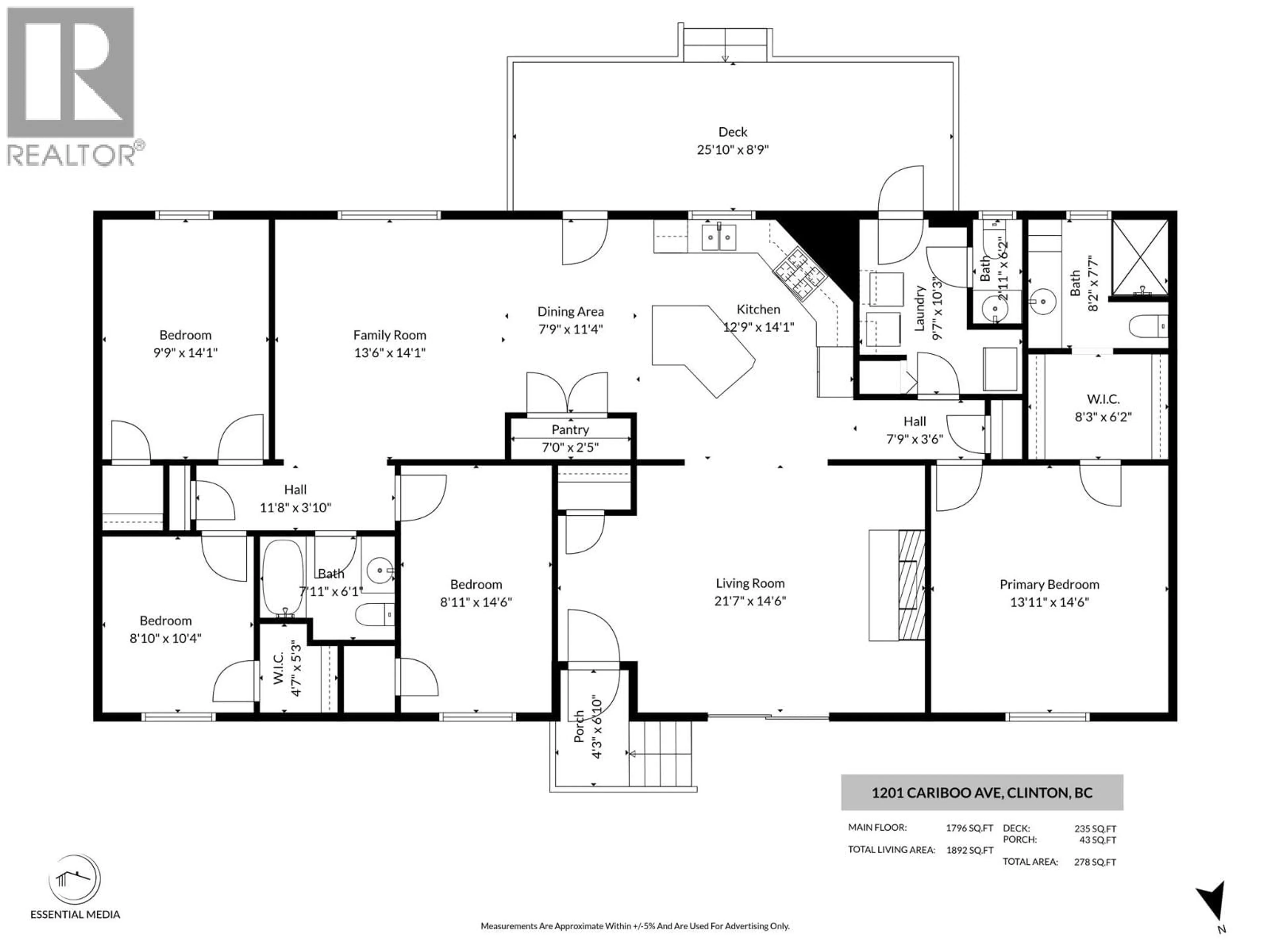 Floor plan for 1201 CARIBOO AVENUE, Clinton British Columbia V0K1K0