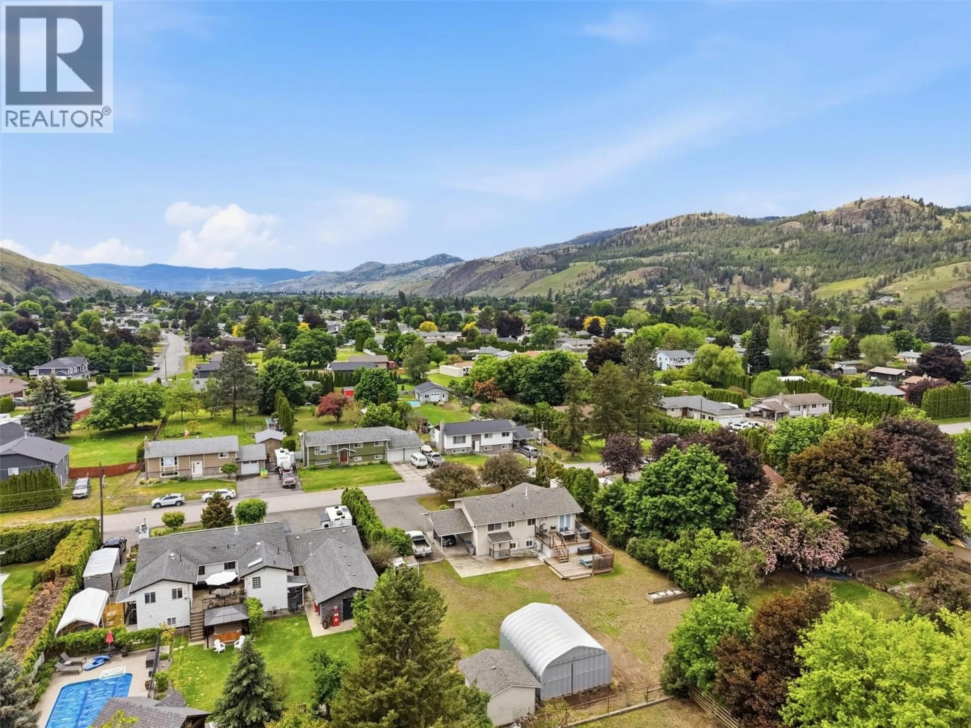 A pic from outside/outdoor area/front of a property/back of a property/a pic from drone, mountain view for 374 CHILCO AVENUE, Kamloops British Columbia V2H1L9