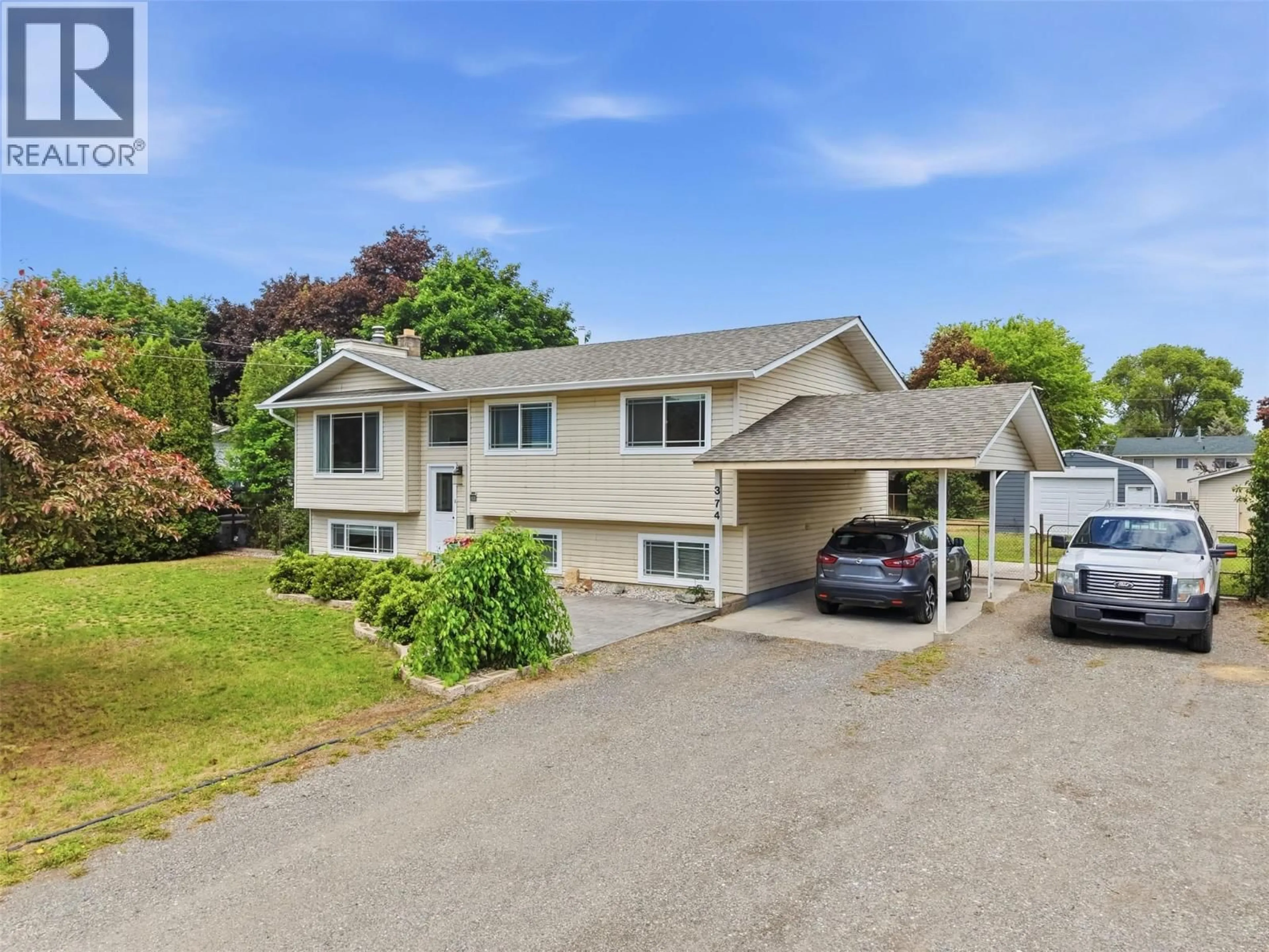 A pic from outside/outdoor area/front of a property/back of a property/a pic from drone, street for 374 CHILCO AVENUE, Kamloops British Columbia V2H1L9