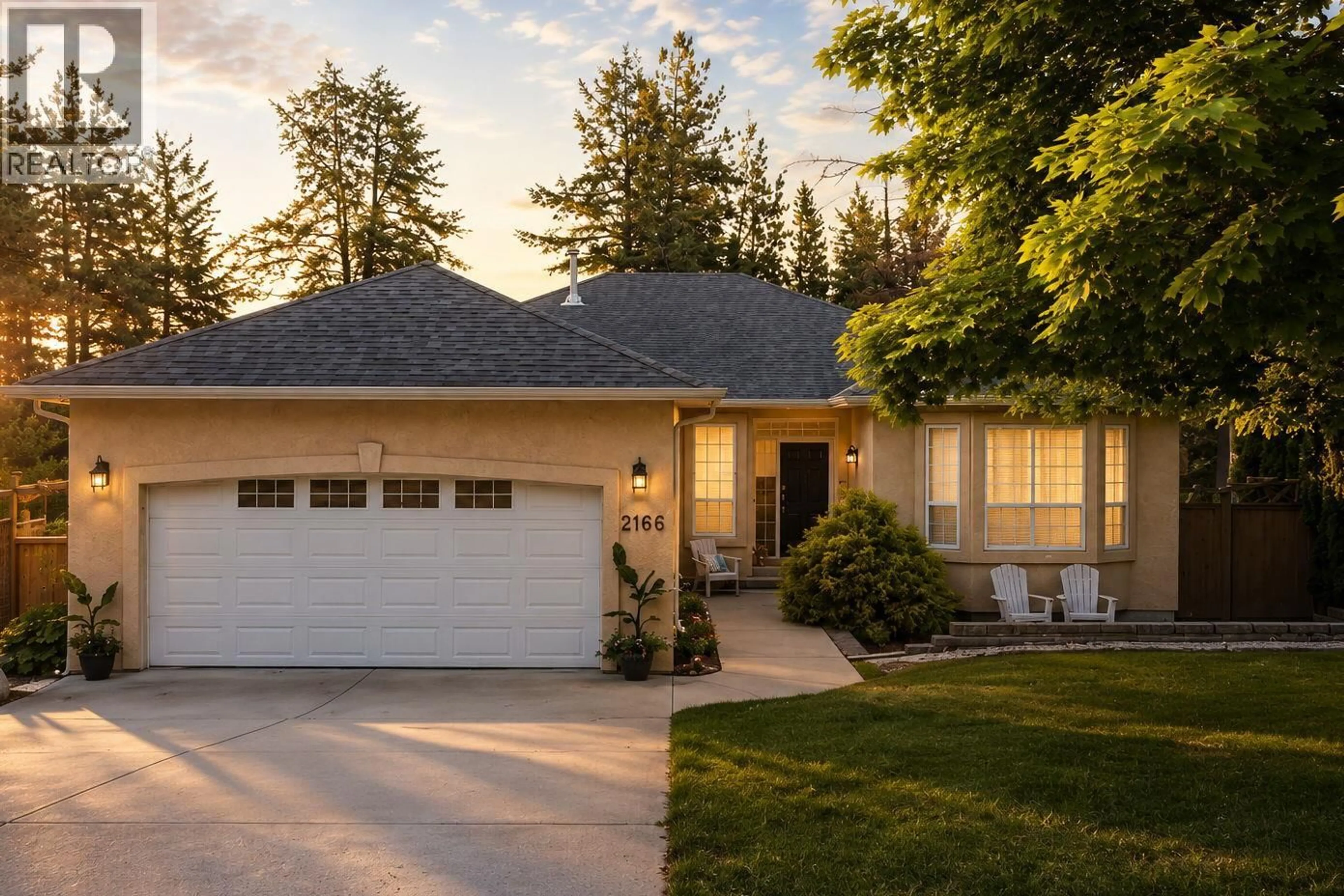Home with vinyl exterior material, street for 2166 SHANNON WOODS WAY, West Kelowna British Columbia V4T2R4