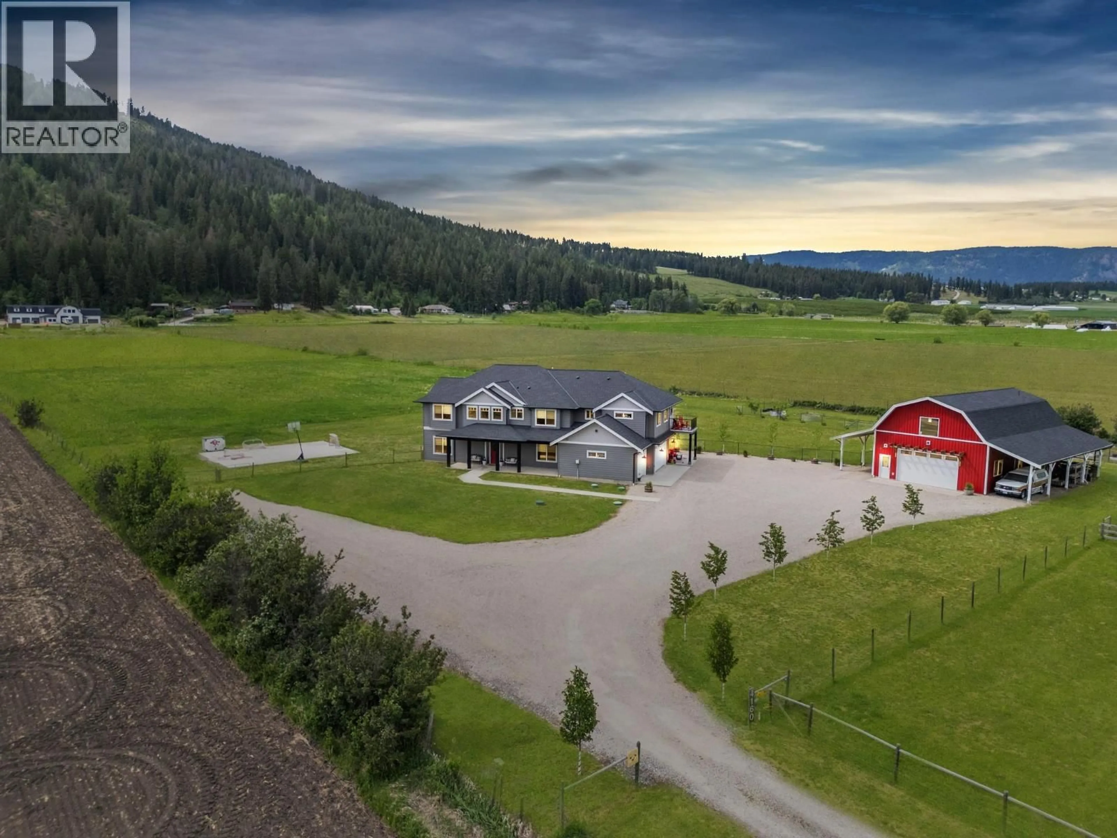 A pic from outside/outdoor area/front of a property/back of a property/a pic from drone, mountain view for 4160 NOBLE ROAD, Spallumcheen British Columbia V4Y0K8