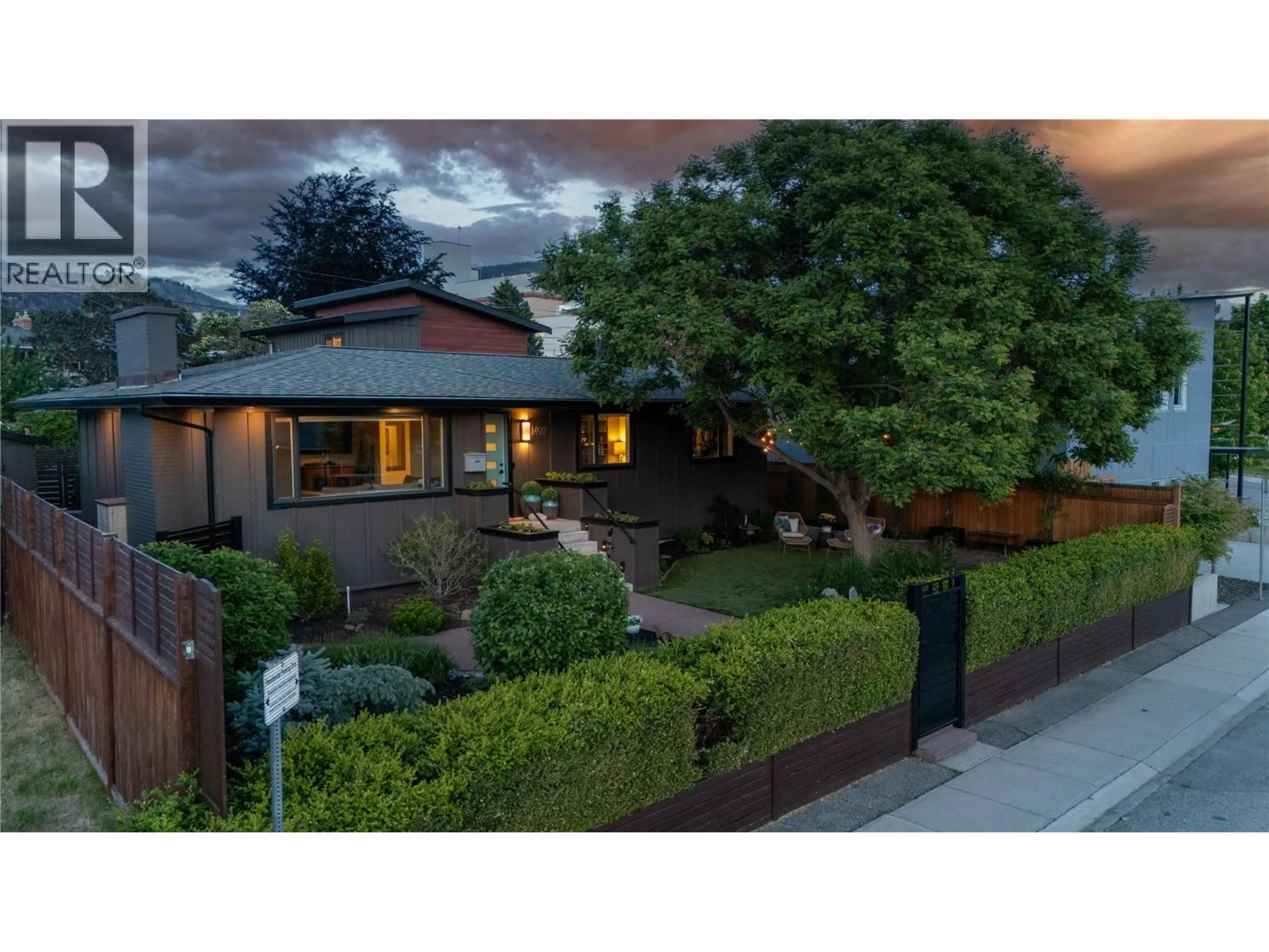 A pic from outside/outdoor area/front of a property/back of a property/a pic from drone, street for 1492 LEIR STREET, Penticton British Columbia V2A4Z5