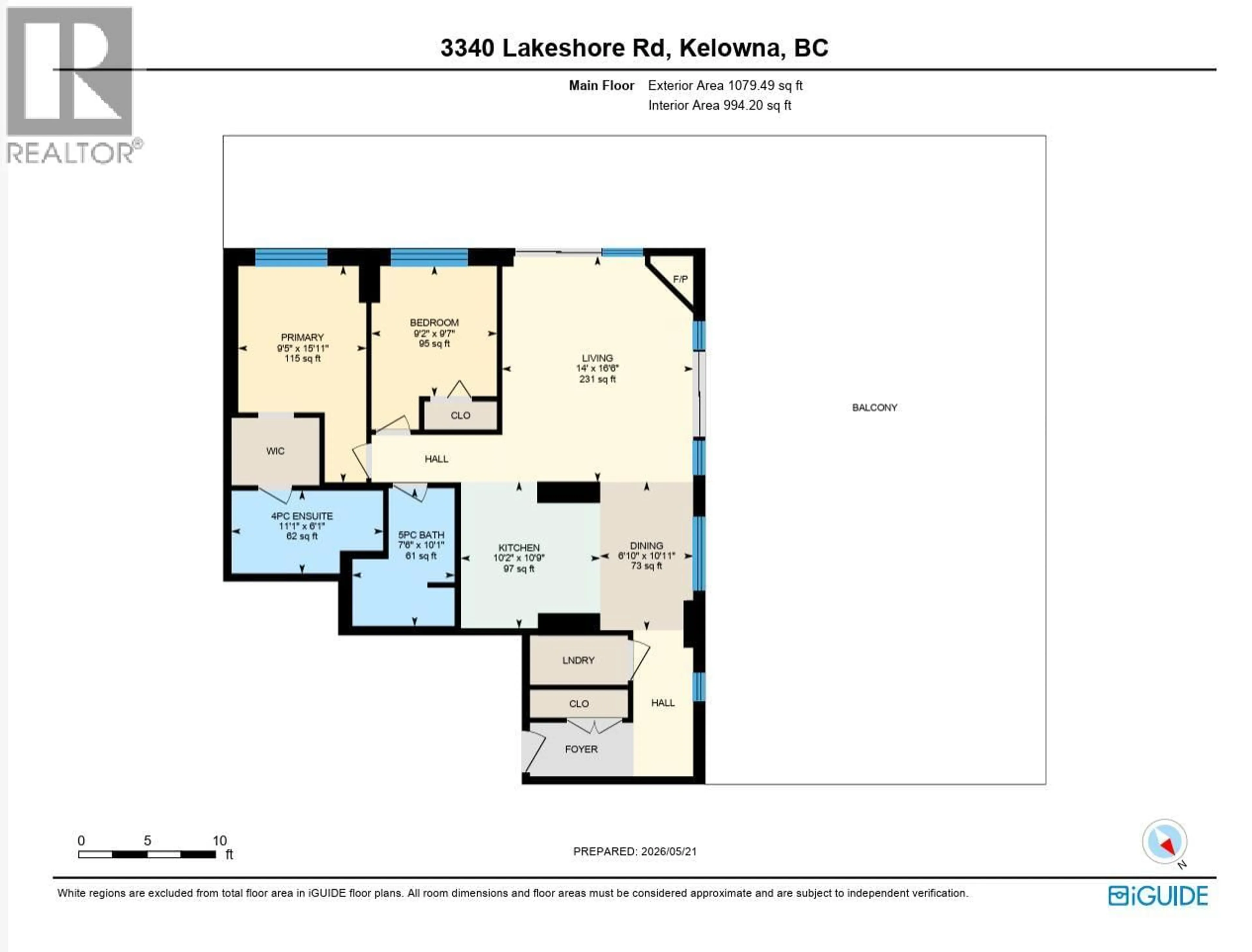 Floor plan for 707 - 3340 LAKESHORE ROAD, Kelowna British Columbia V1W3S9