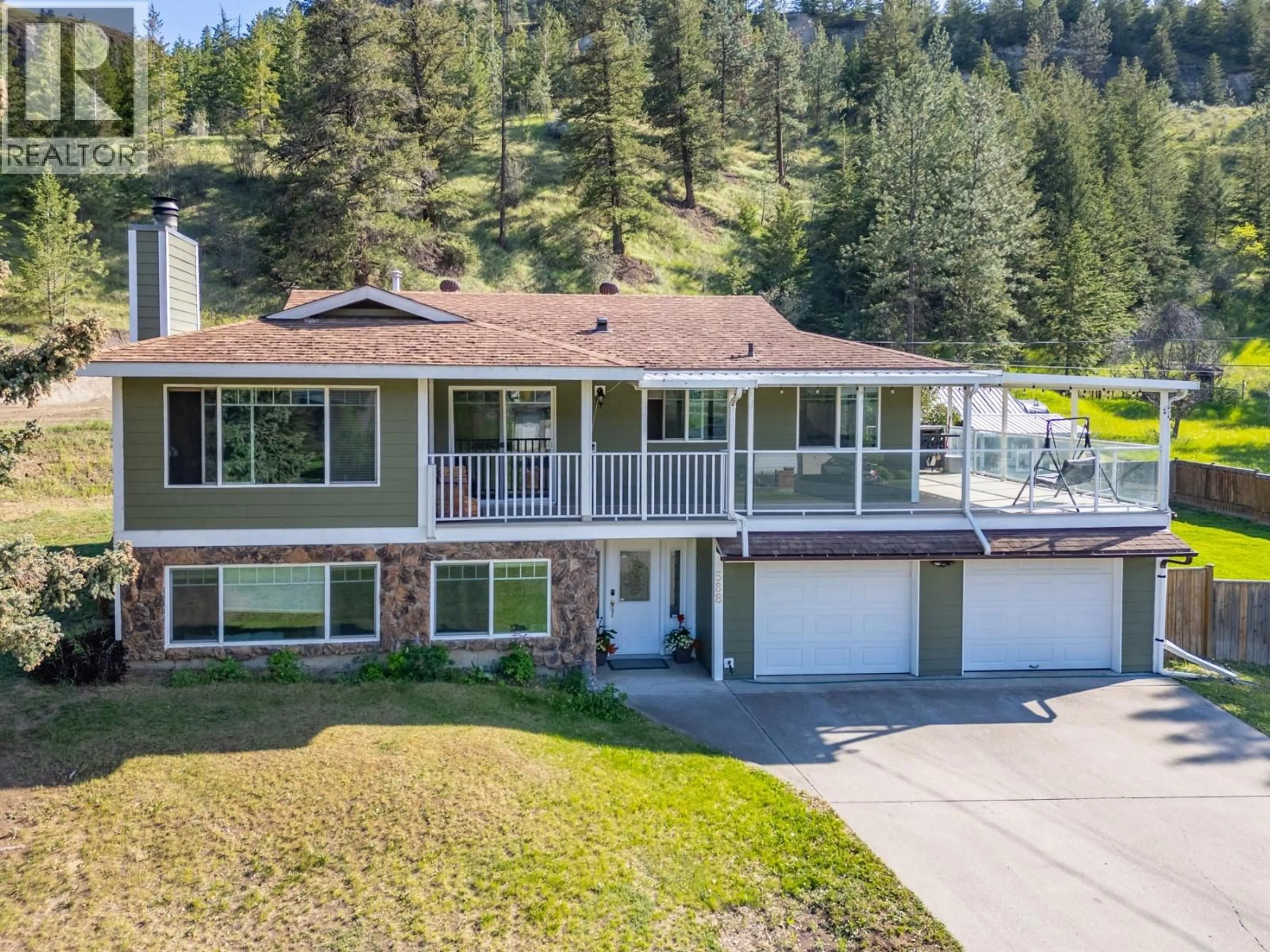 A pic from outside/outdoor area/front of a property/back of a property/a pic from drone, mountain view for 588 DURANGO DRIVE, Kamloops British Columbia V2C6Y5