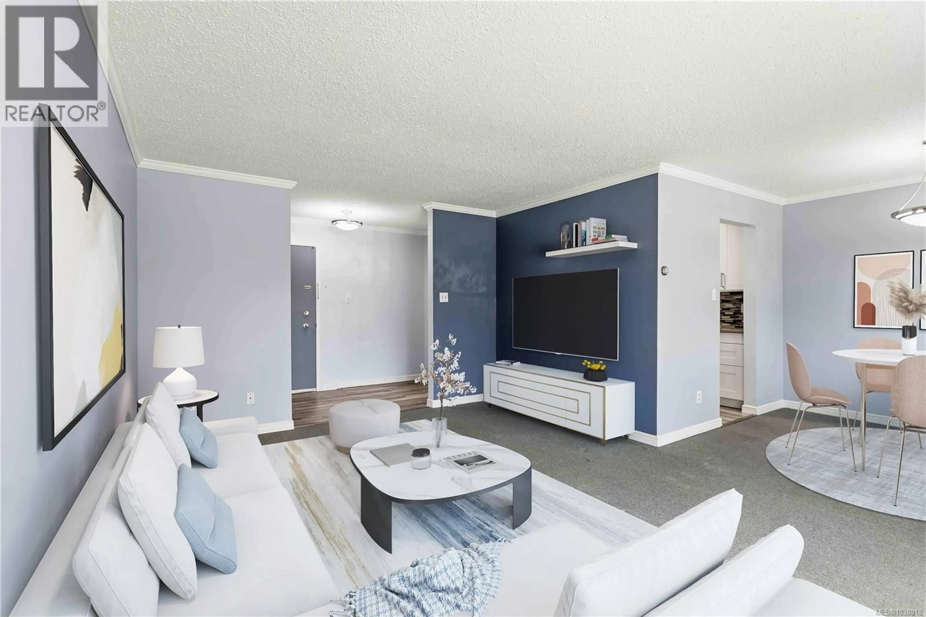 Living room with furniture, unknown for 217 - 900 TOLMIE AVENUE, Saanich British Columbia V8X3W6