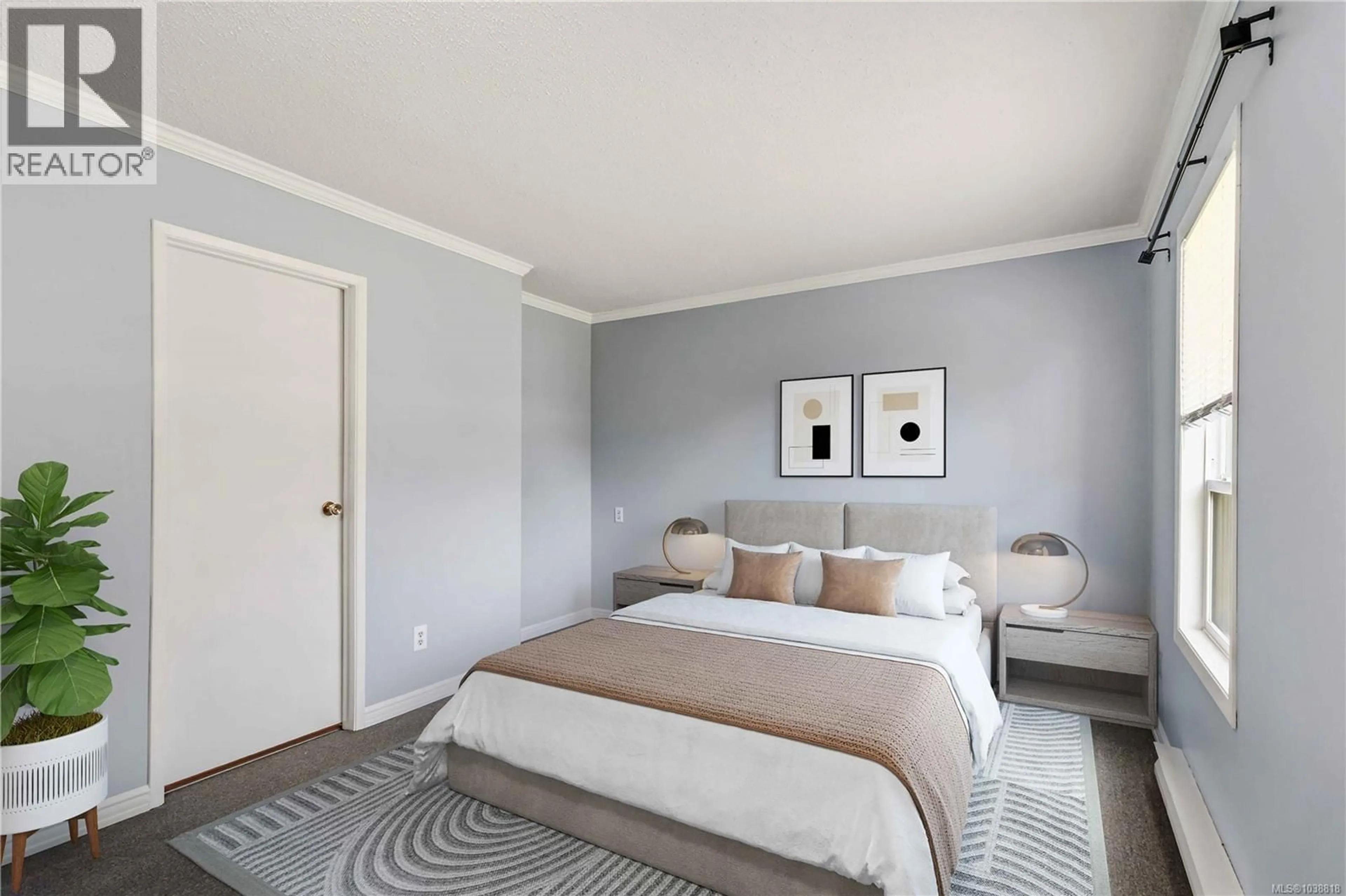 Bedroom with bed, carpet floor for 217 - 900 TOLMIE AVENUE, Saanich British Columbia V8X3W6