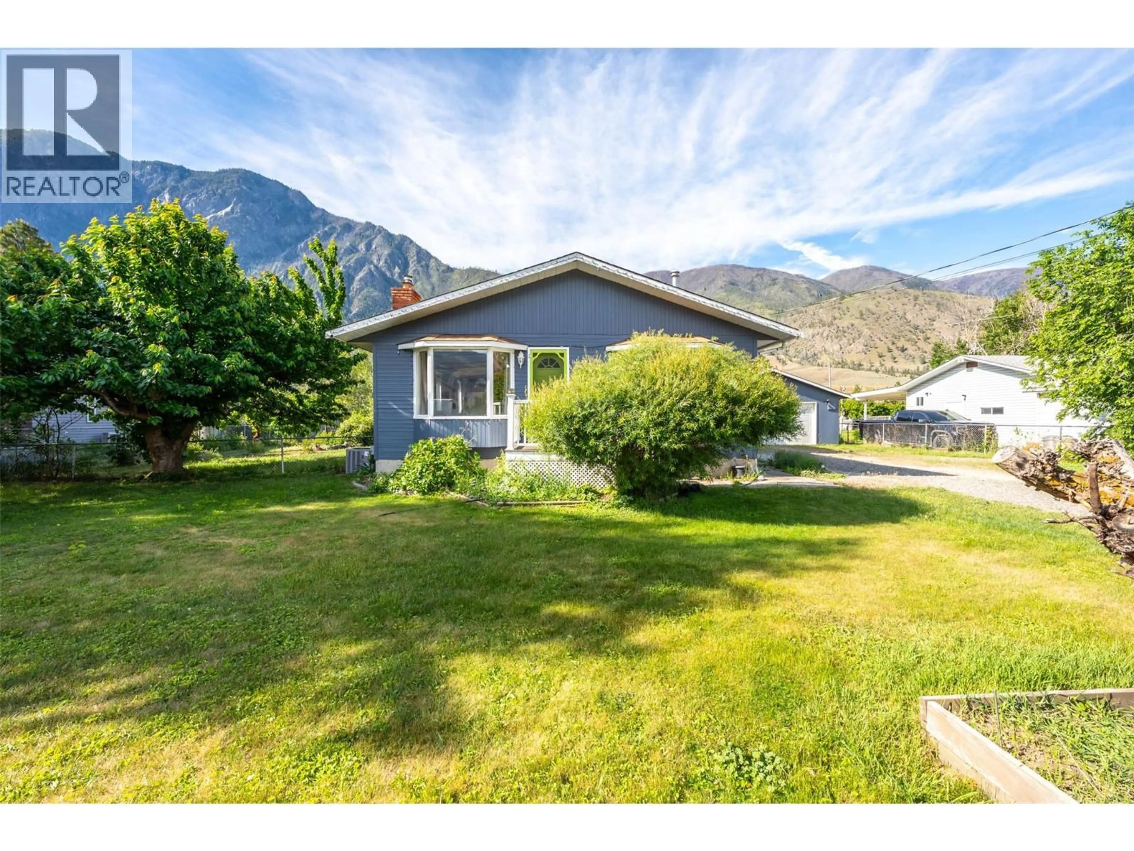 A pic from outside/outdoor area/front of a property/back of a property/a pic from drone, mountain view for SYKES CRESCENT, Keremeos British Columbia V0X1N3