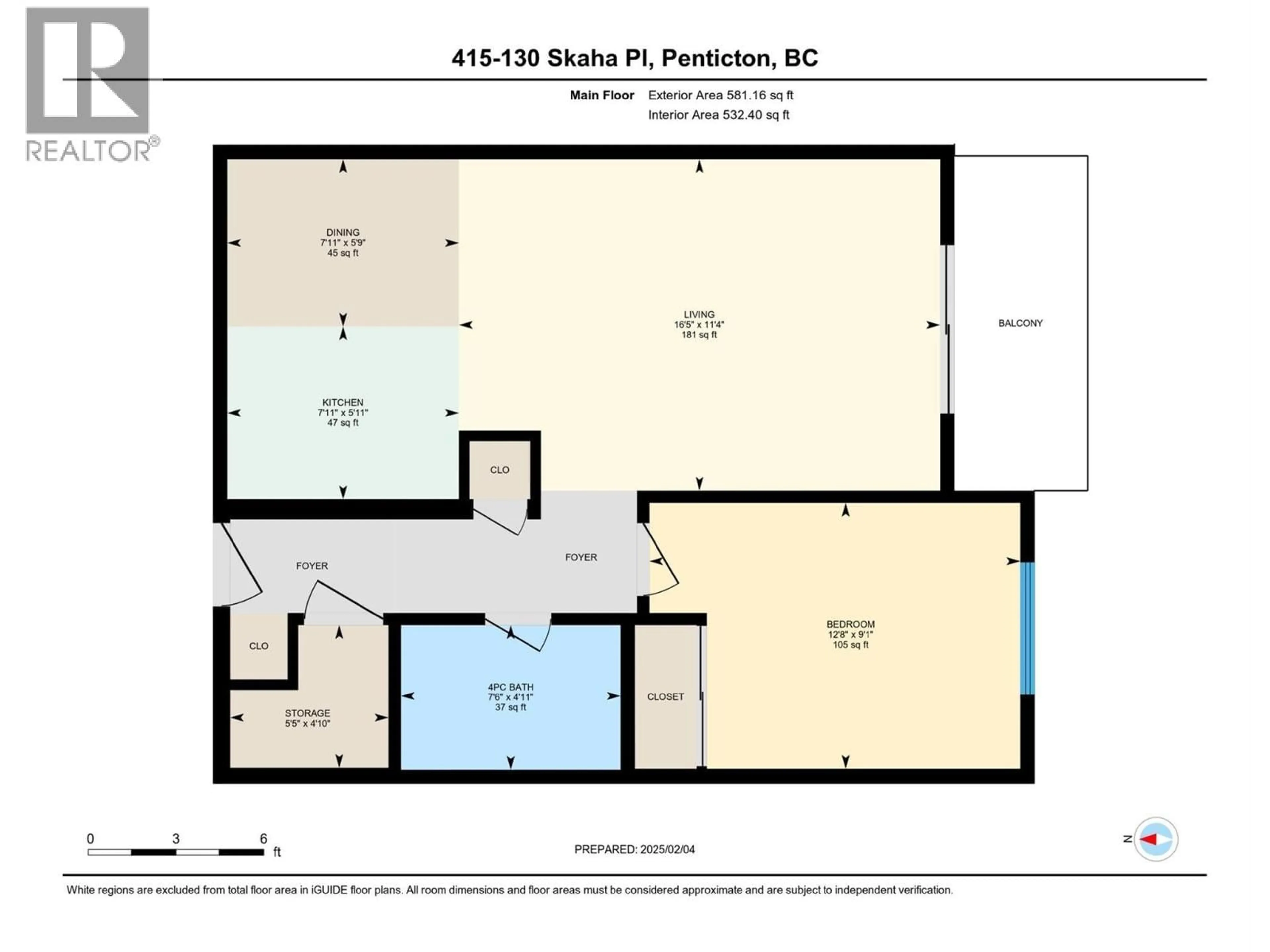 Floor plan for 415 - 130 SKAHA PLACE, Penticton British Columbia V2A7J6