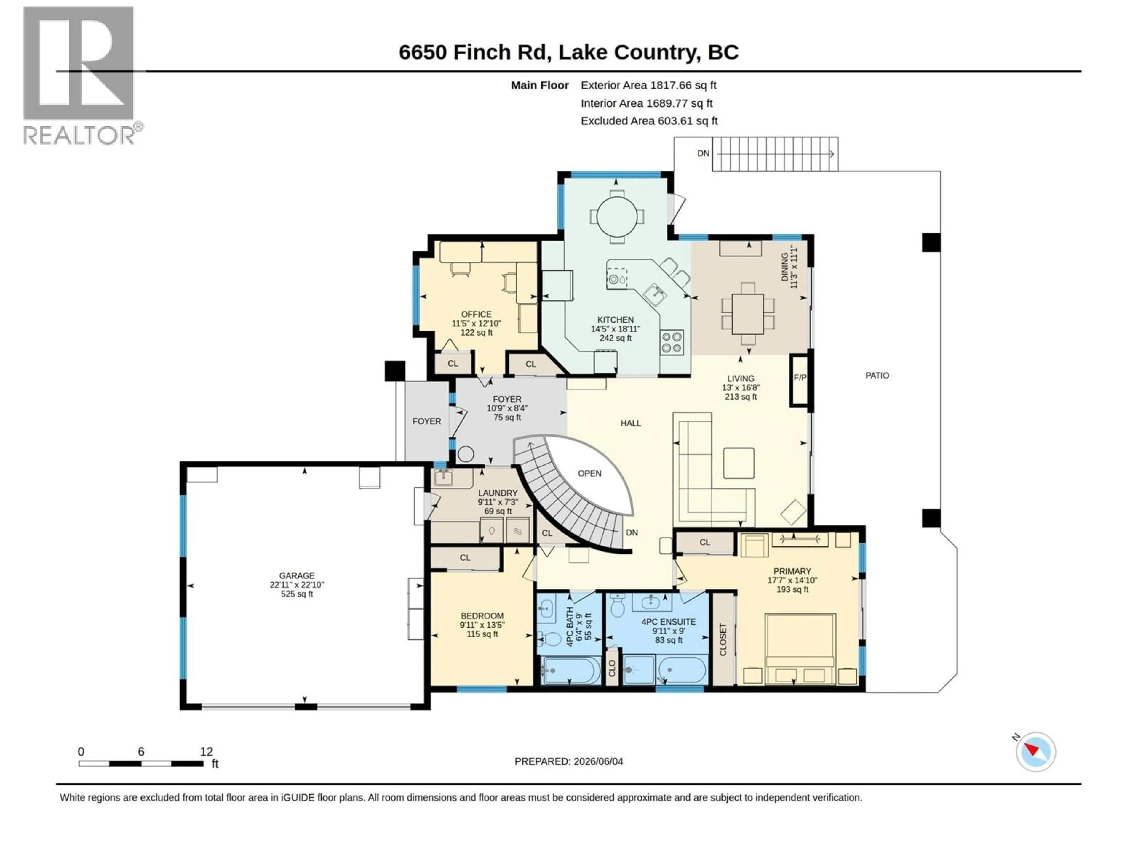 Floor plan for 6650 FINCH ROAD, Lake Country British Columbia V4V1M9