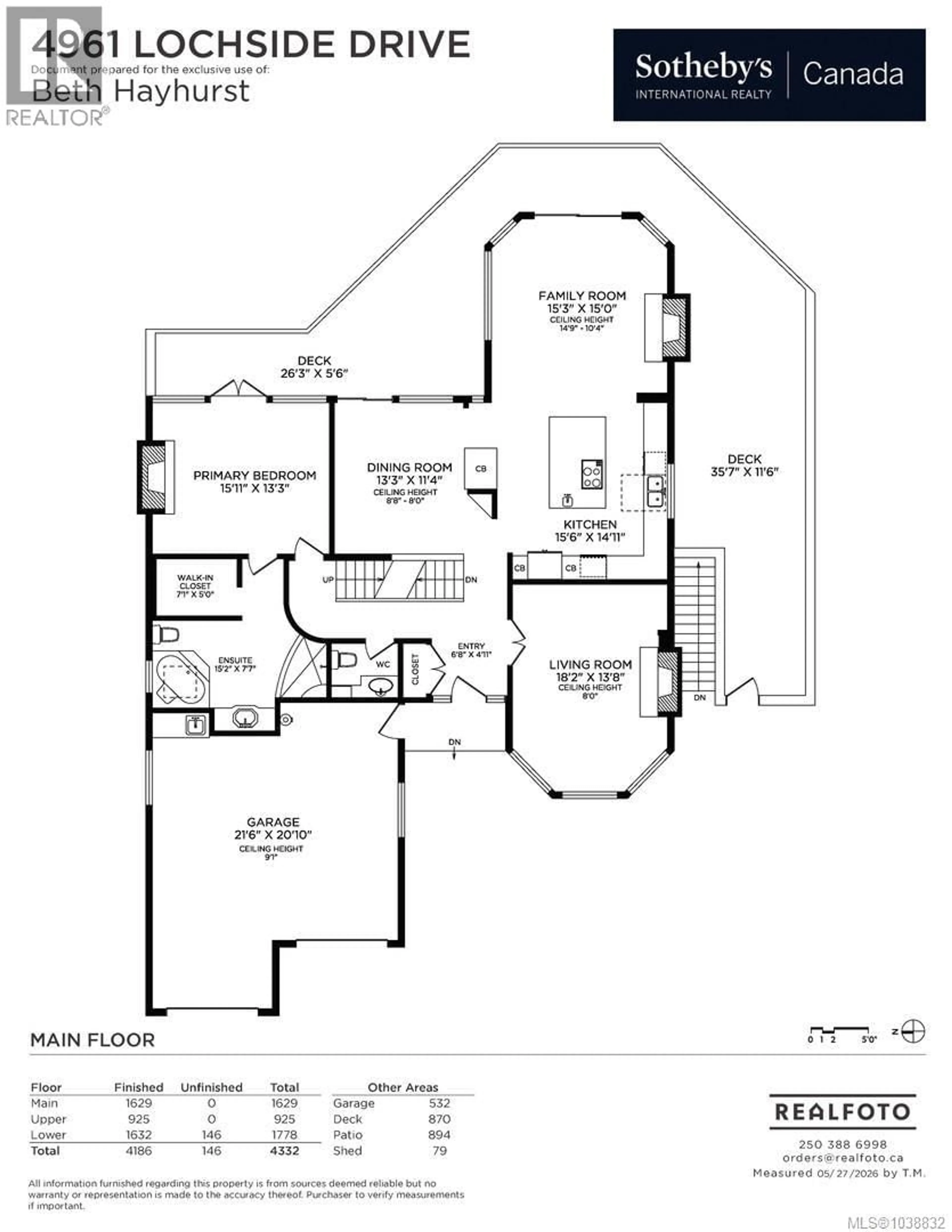 Floor plan for 4961 LOCHSIDE DRIVE, Saanich British Columbia V8Y2E6
