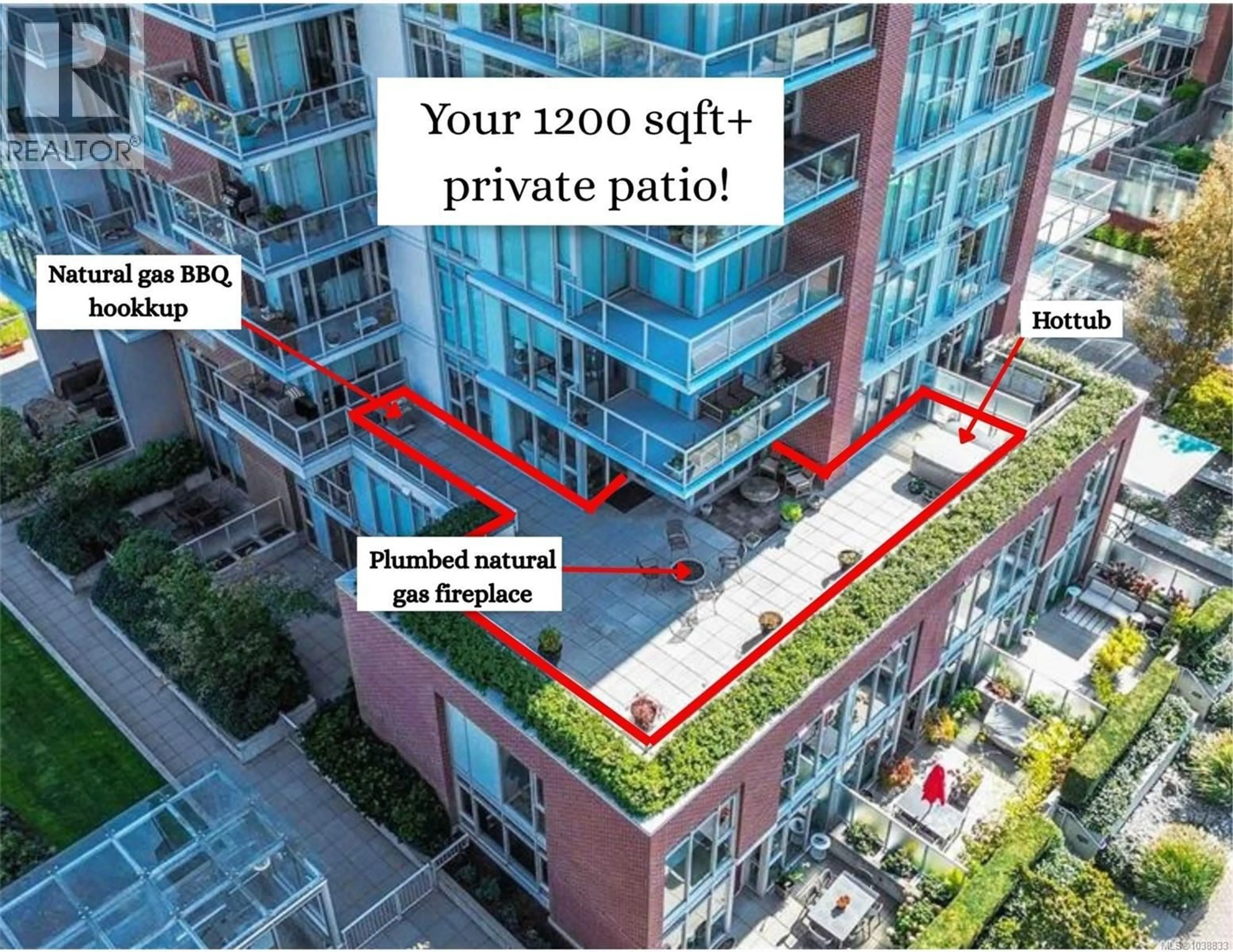 Patio, city buildings view from balcony for 303 - 83 SAGHALIE ROAD, Victoria British Columbia V9A0E7