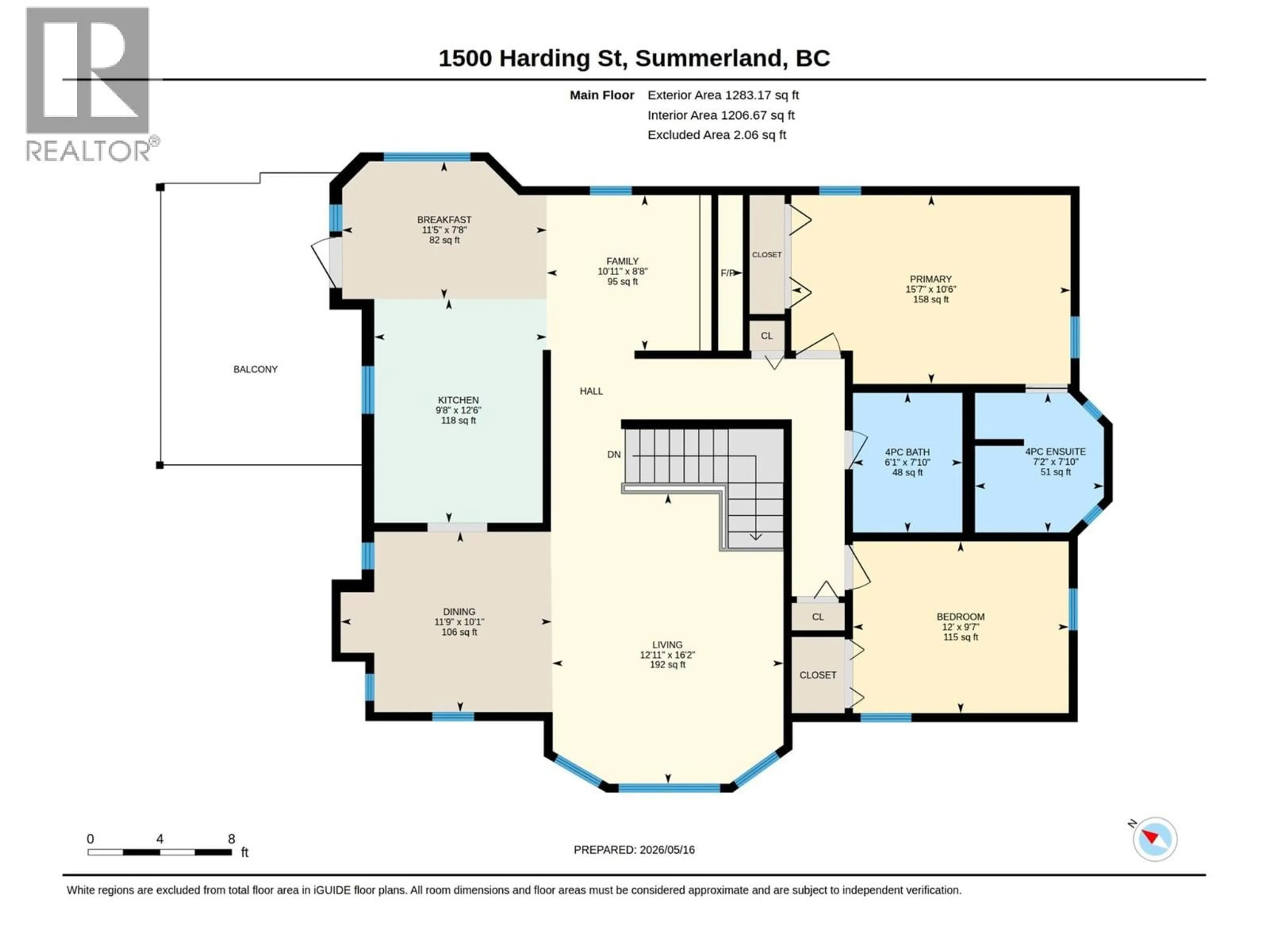 Floor plan for 1500 HARDING STREET, Summerland British Columbia V0H1Z9
