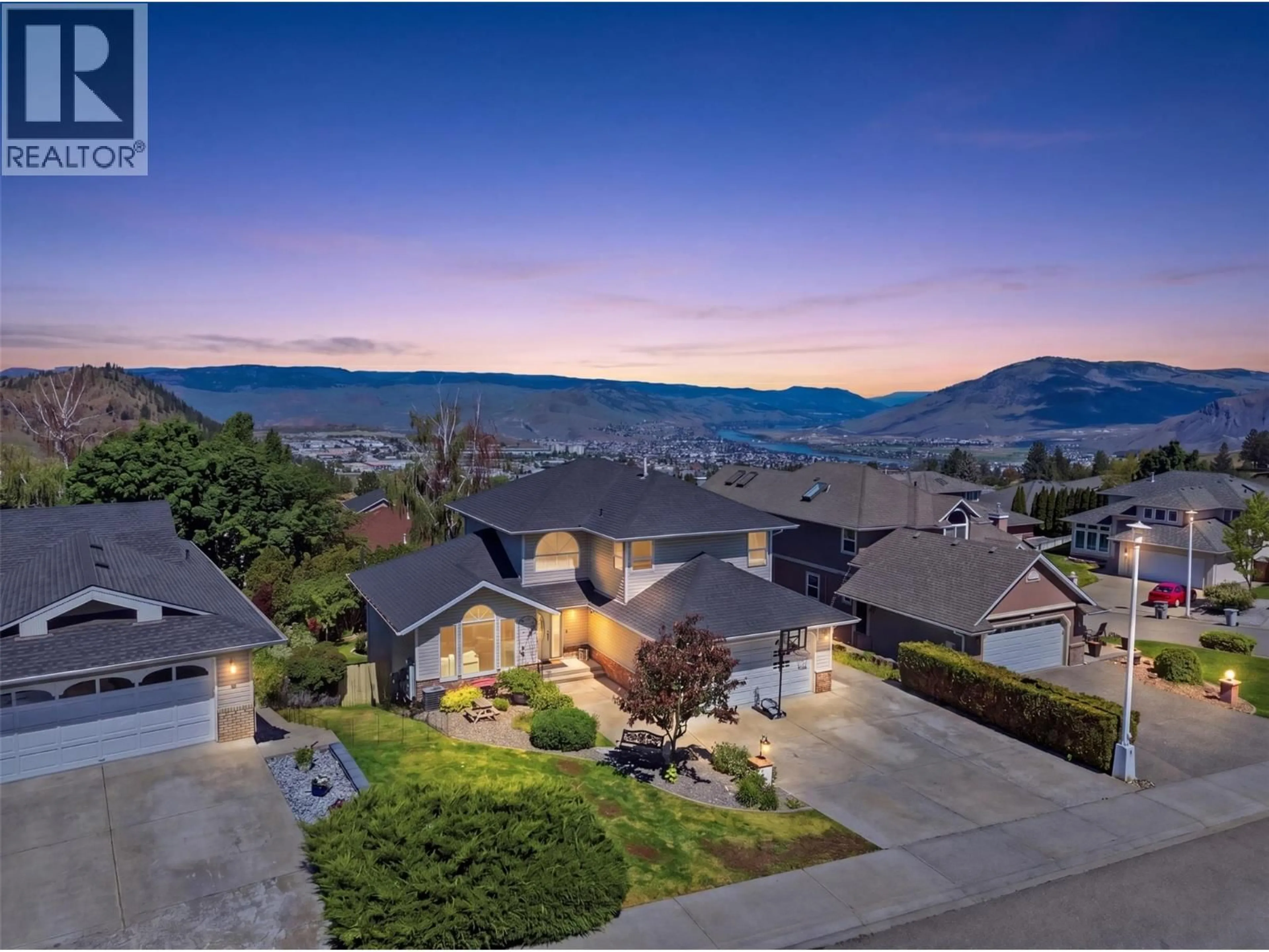 A pic from outside/outdoor area/front of a property/back of a property/a pic from drone, mountain view for 1954 STIRLING DRIVE, Kamloops British Columbia V1S1P9