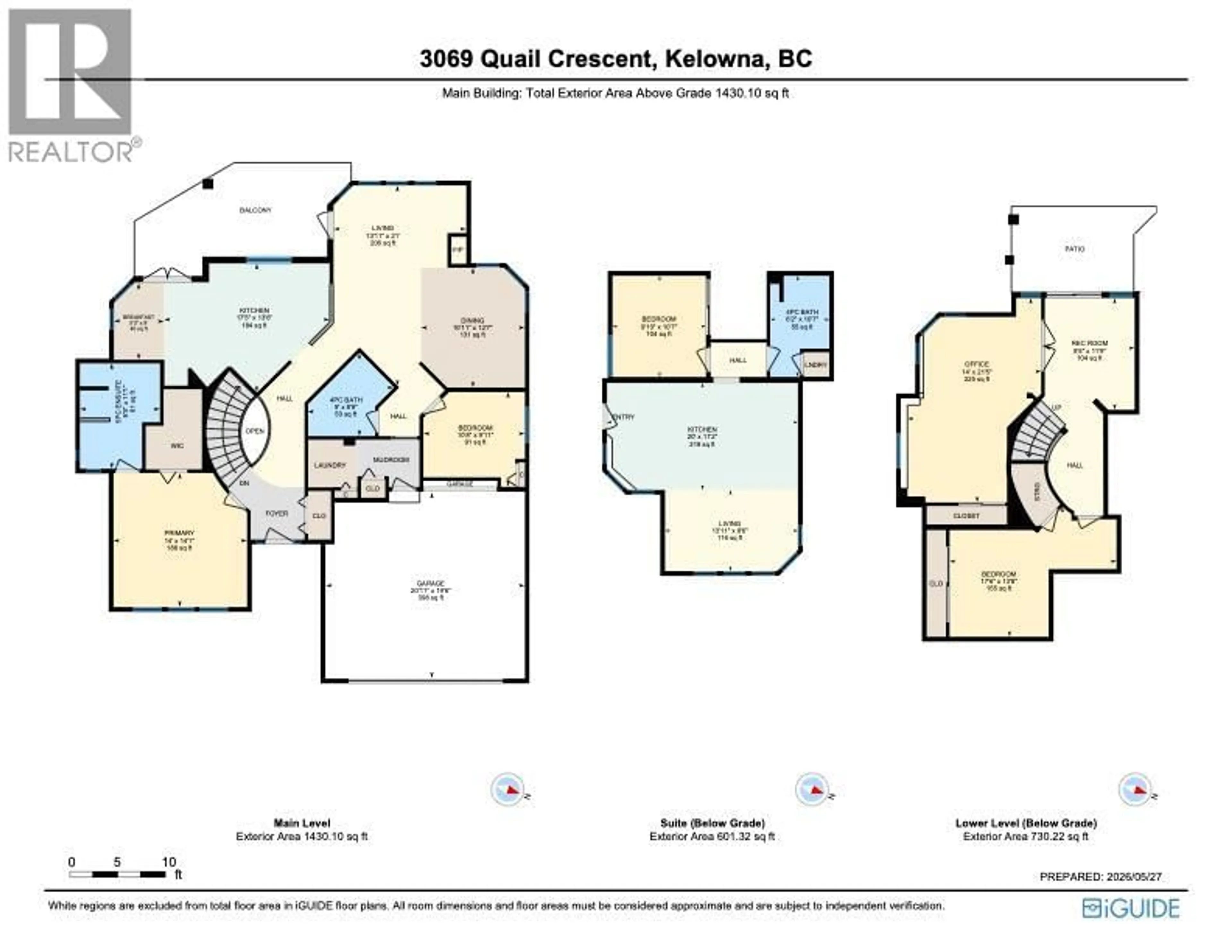 Floor plan for 3069 QUAIL CRESCENT, Kelowna British Columbia V1V2A1