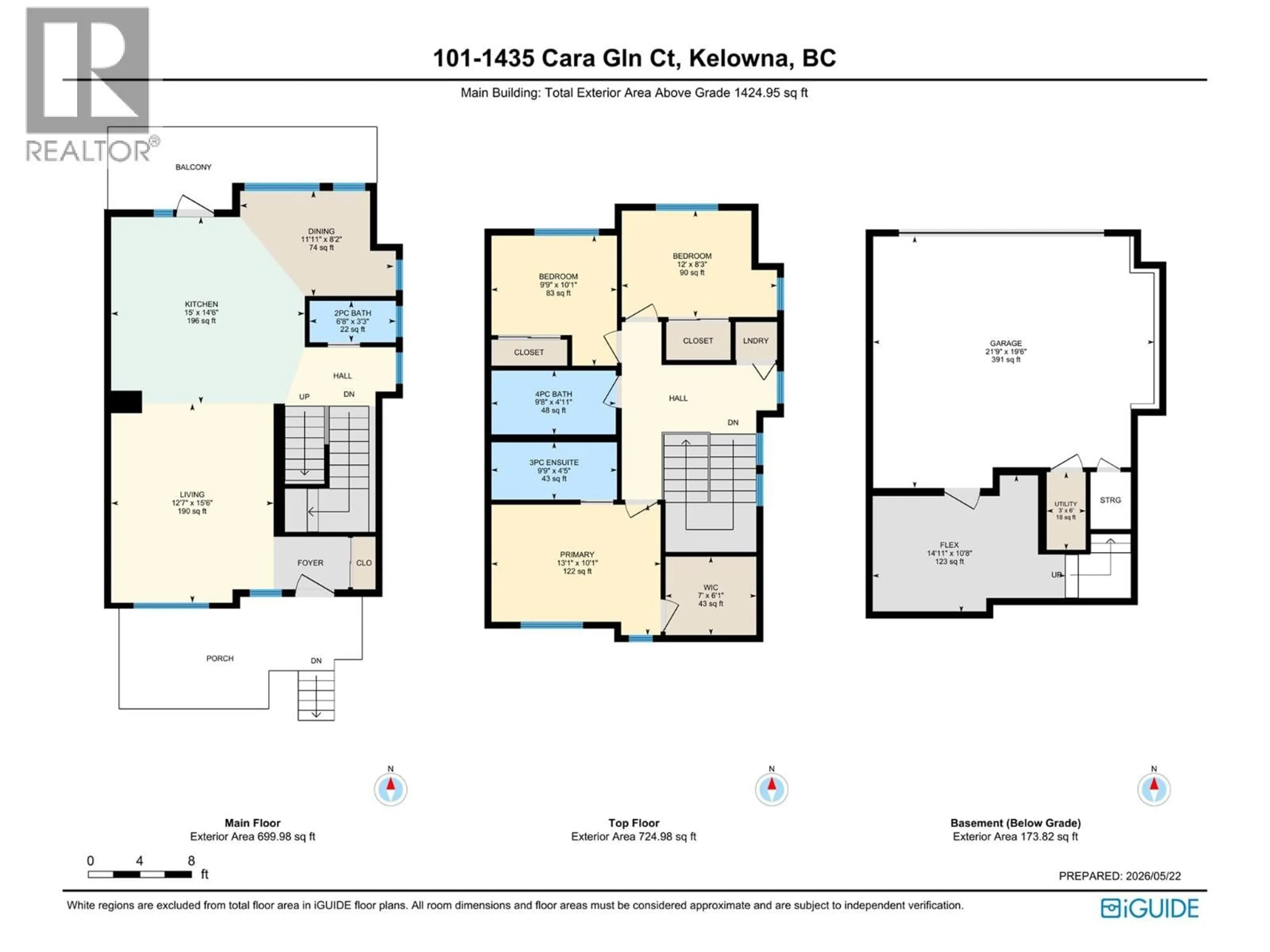 Floor plan for 101 - 1435 CARA GLEN COURT, Kelowna British Columbia V1V0G1