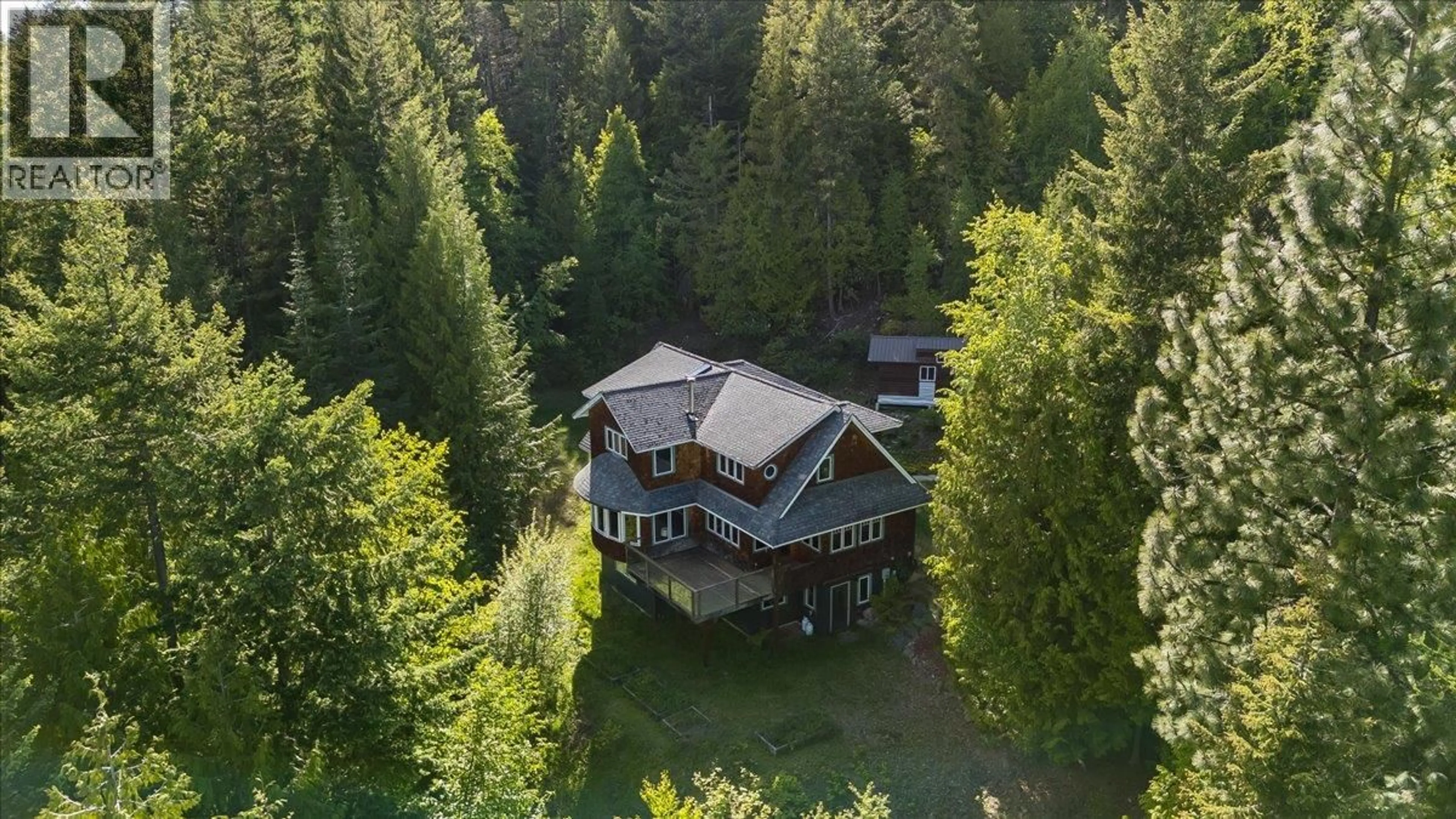 A pic from outside/outdoor area/front of a property/back of a property/a pic from drone, forest/trees view for 3630 MOUNTAIN VIEW ROAD, Bonnington British Columbia V0G2G3
