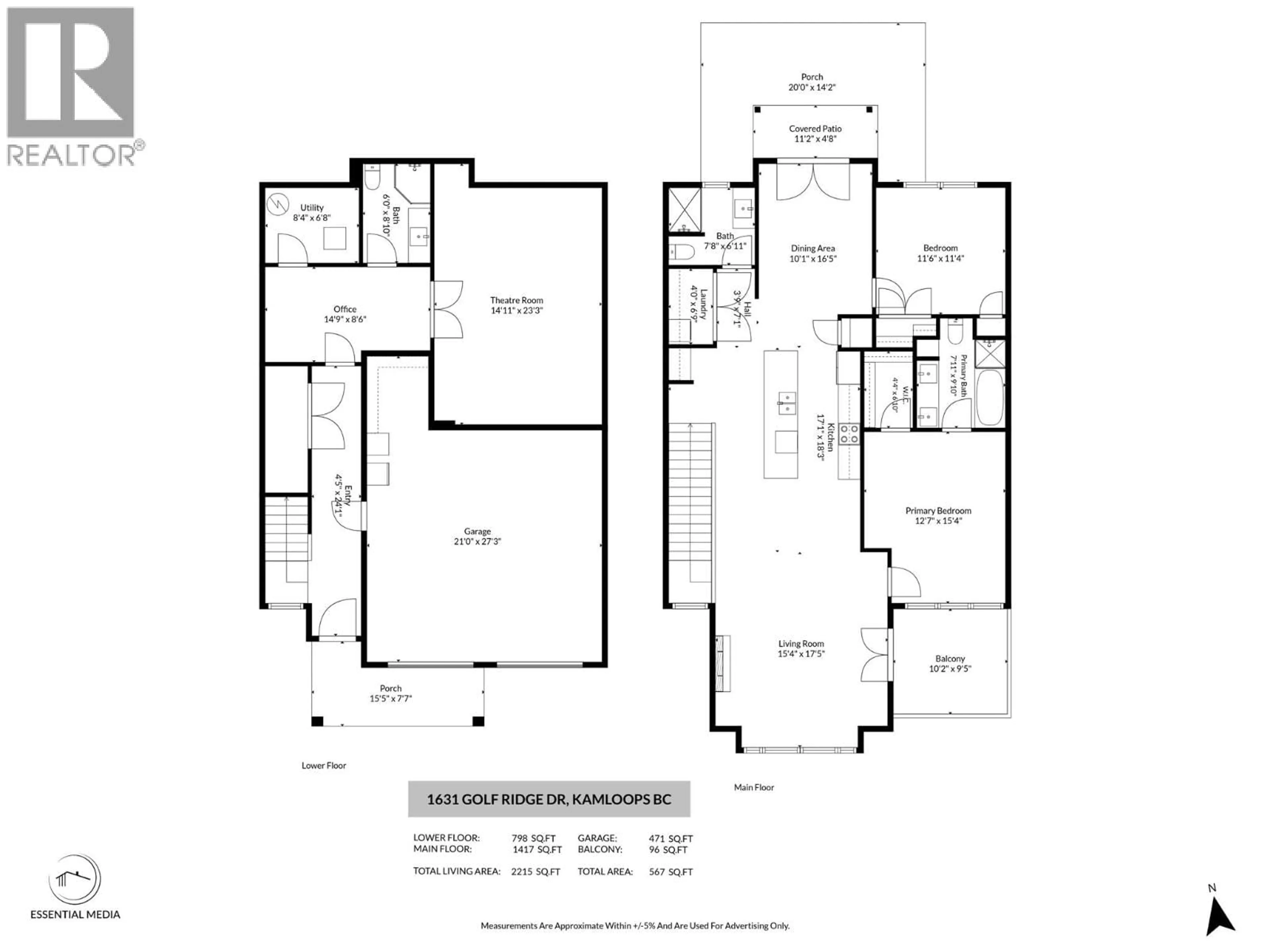 Floor plan for 1631 GOLF RIDGE WAY, Kamloops British Columbia V2H0A5