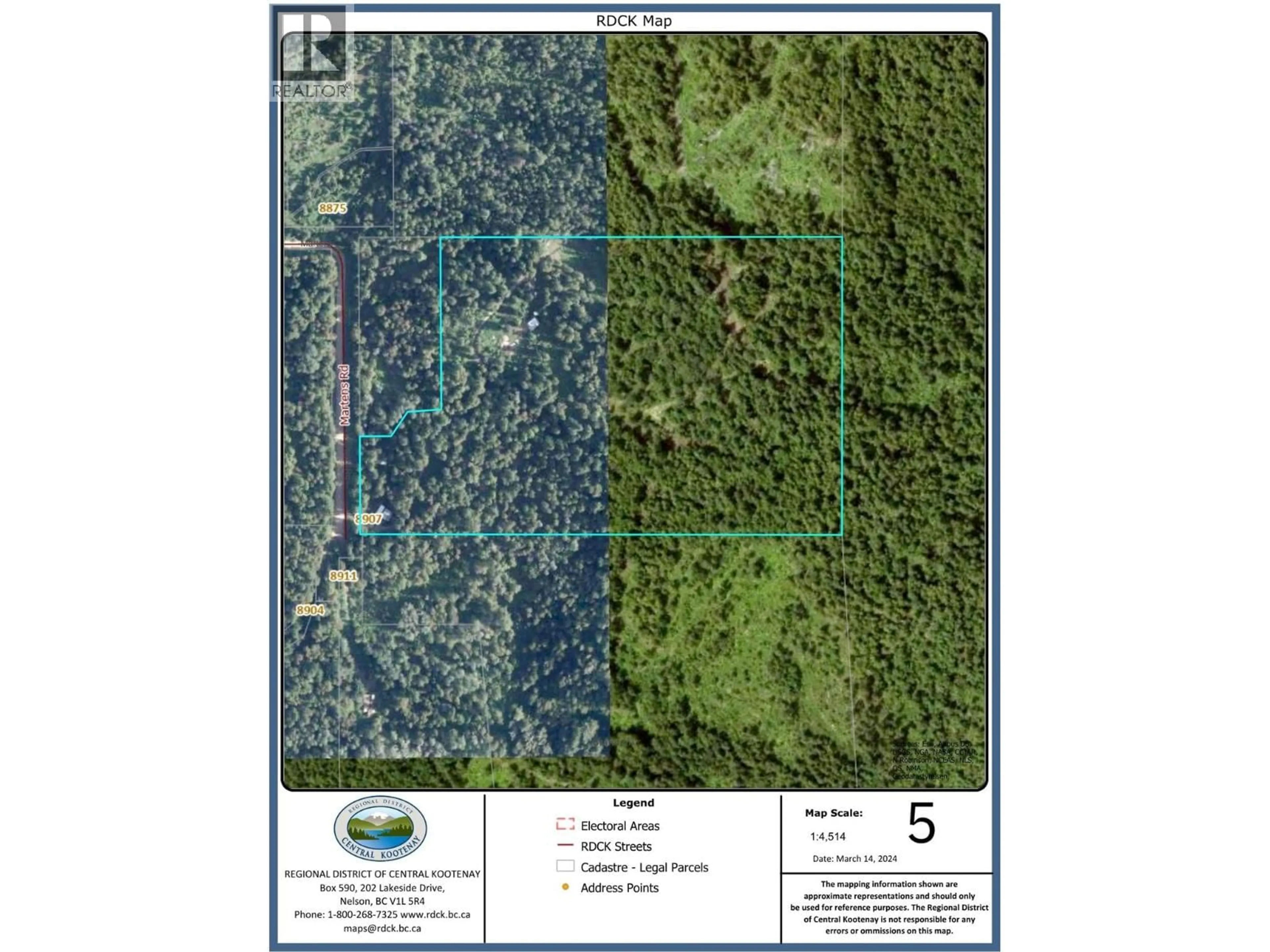 Picture of a map for 8907 MARTENS ROAD, Slocan British Columbia V0G2C0