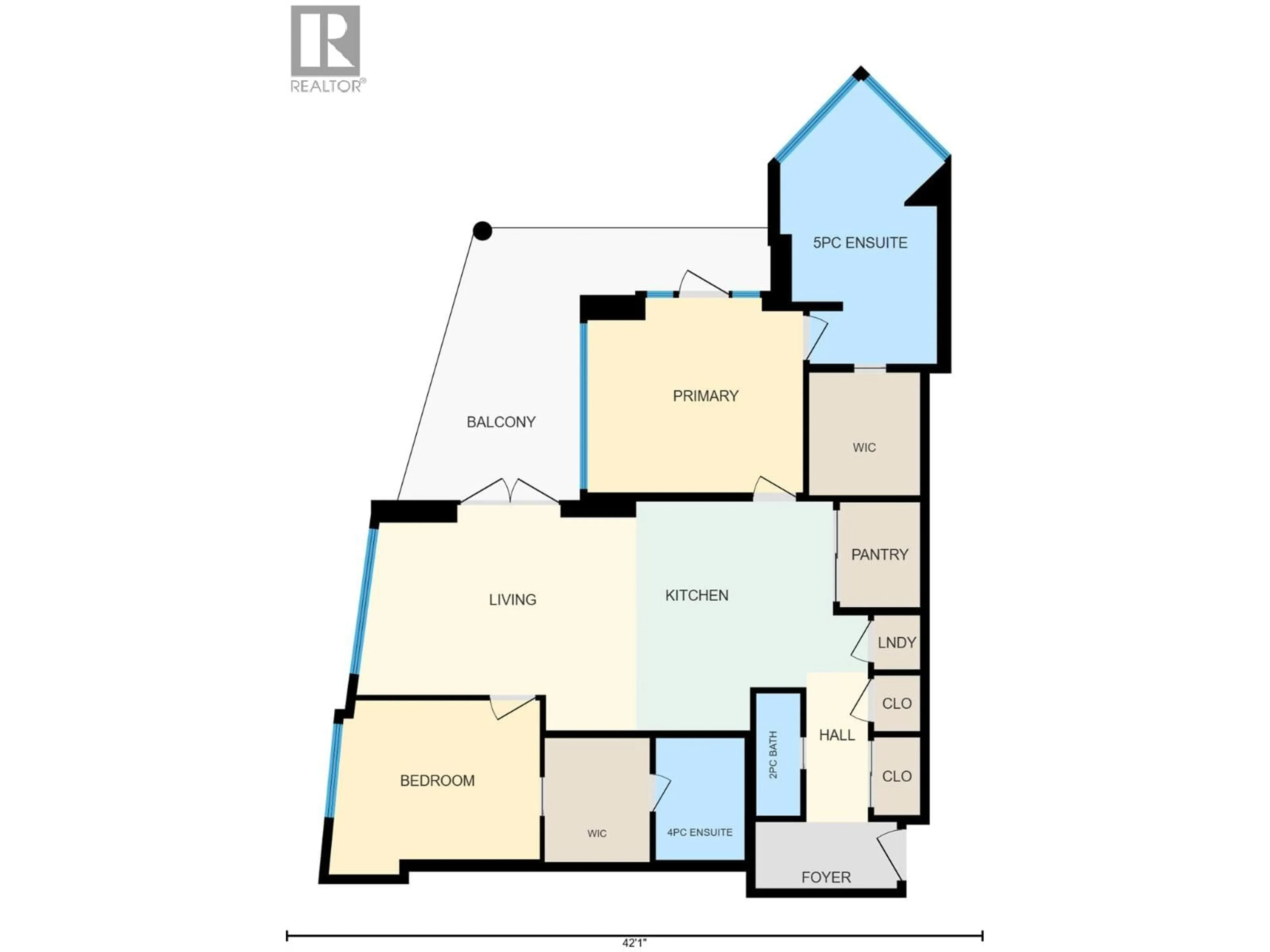 Floor plan for 601 - 1151 SUNSET DRIVE, Kelowna British Columbia V1Y0G2