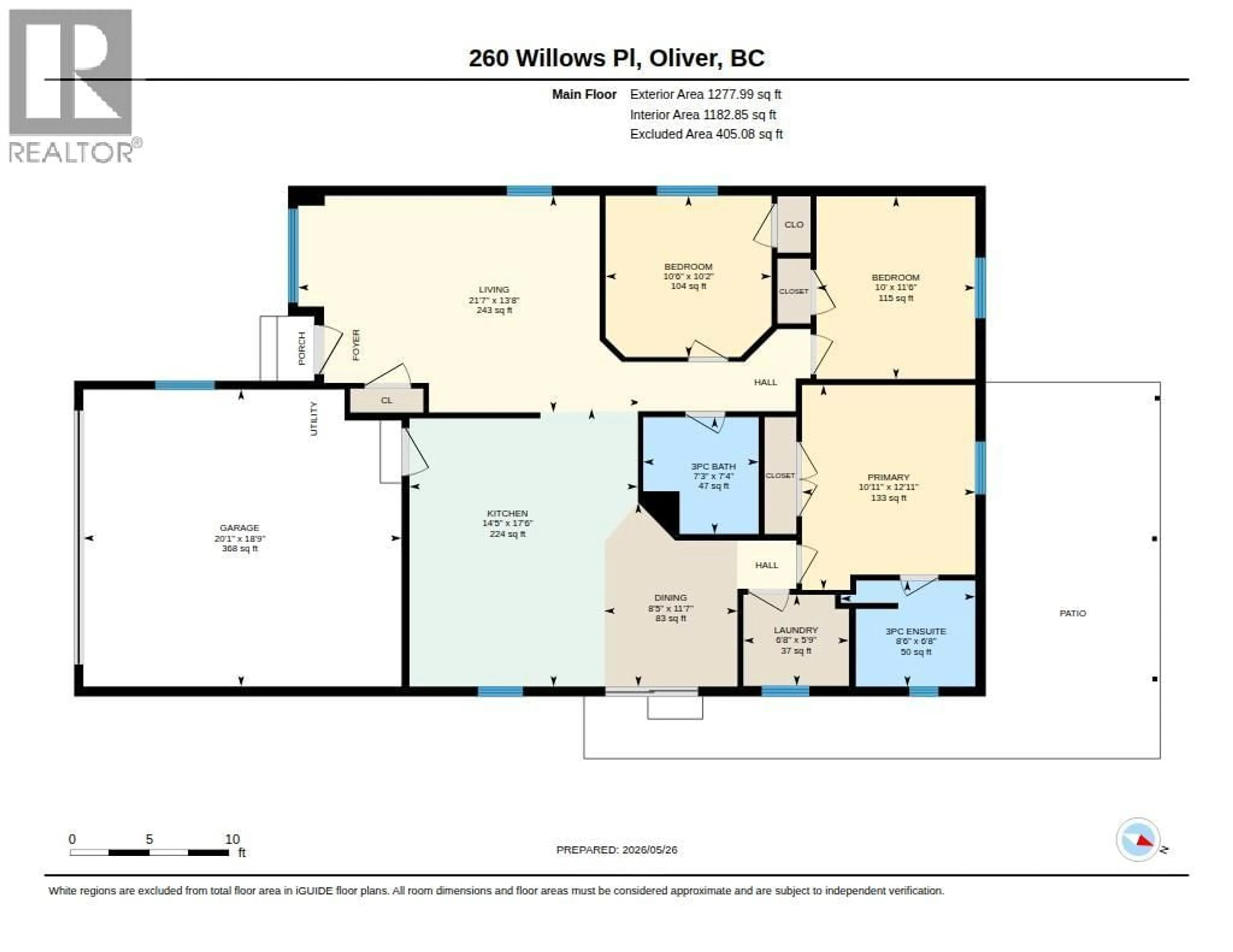 Floor plan for 260 WILLOWS PLACE, Oliver British Columbia V0H1T4