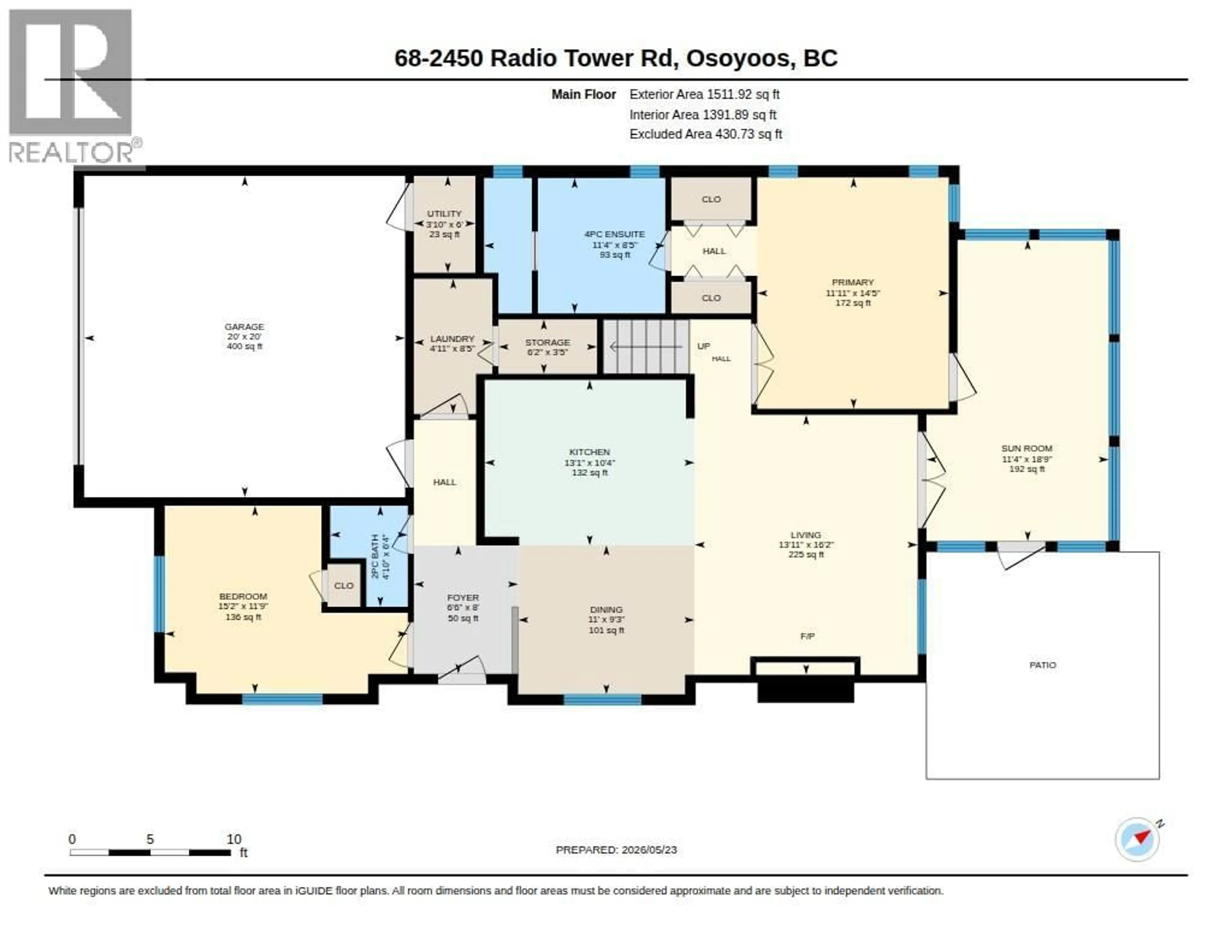 Floor plan for 68 - 2450 RADIO TOWER ROAD, Oliver British Columbia V0H1T1