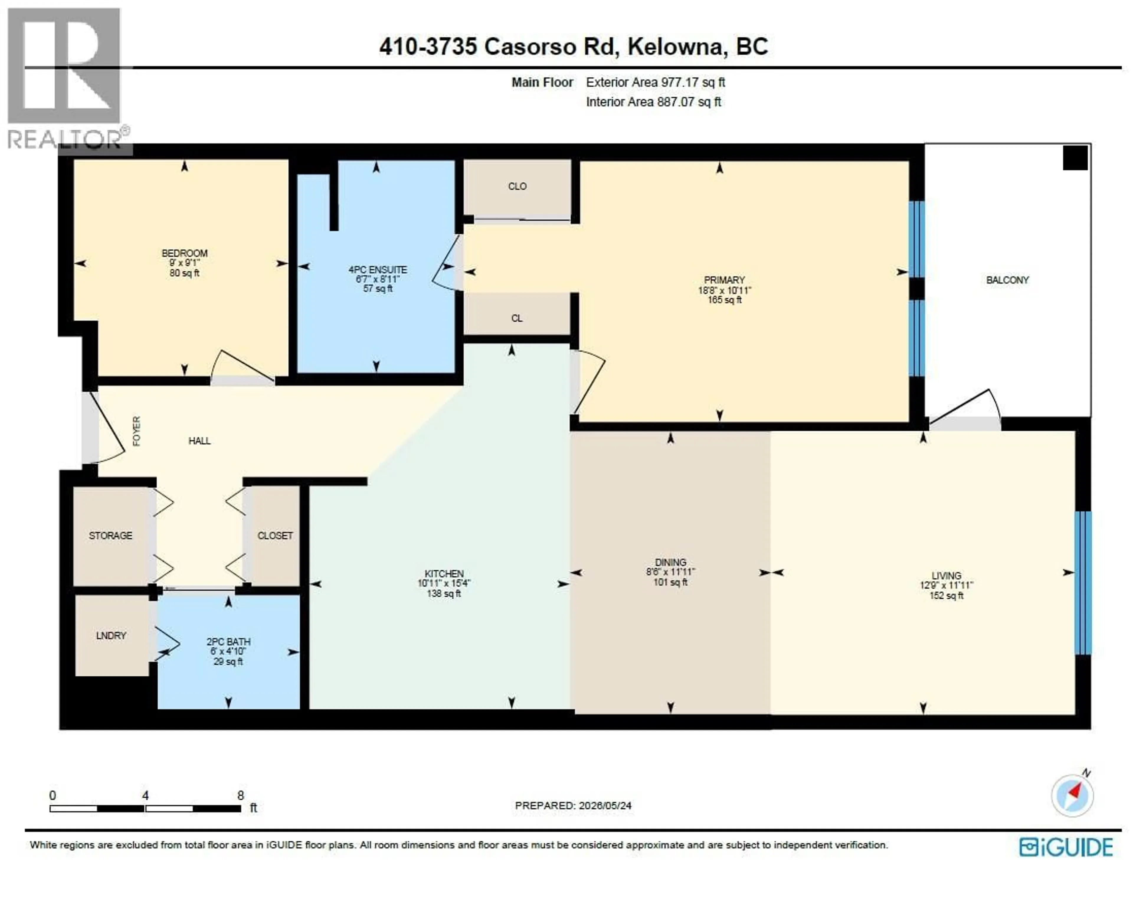 Floor plan for 410 - 3735 CASORSO ROAD, Kelowna British Columbia V1W5G1