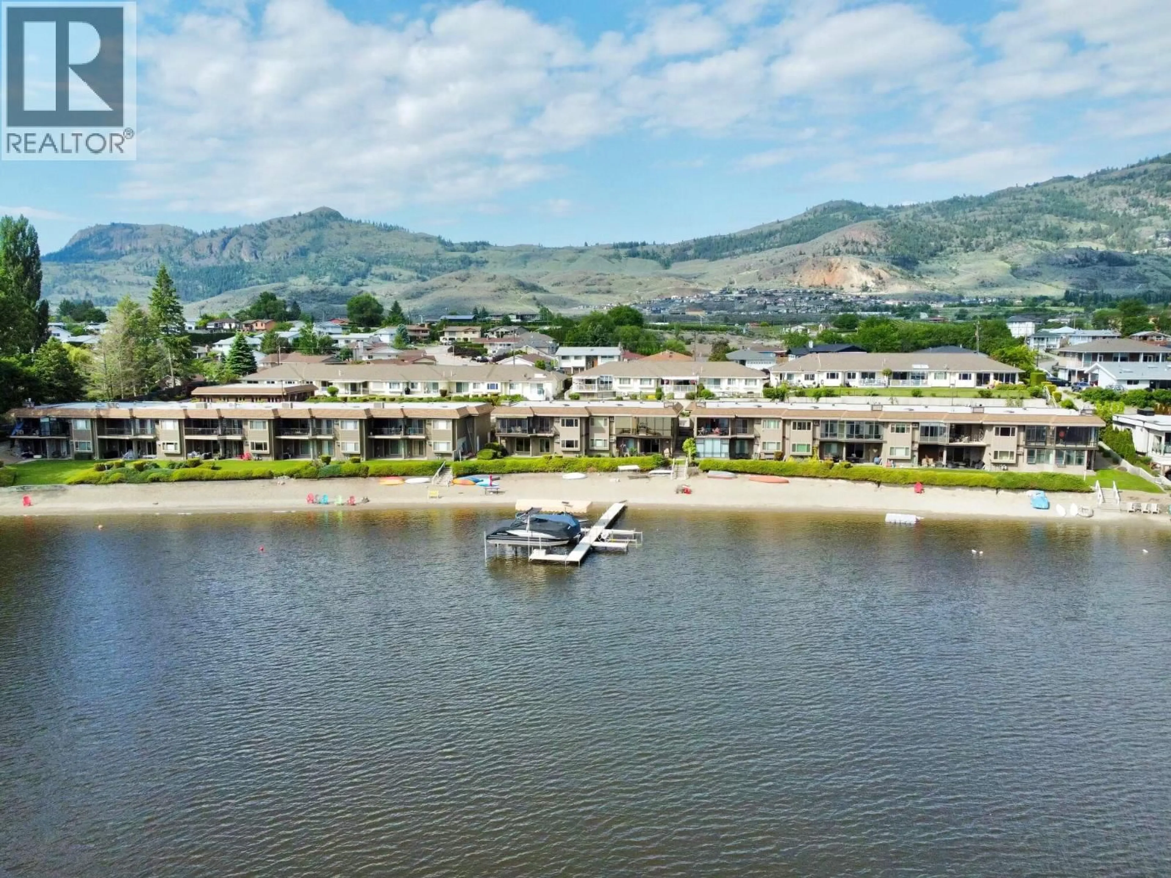 A pic from outside/outdoor area/front of a property/back of a property/a pic from drone, water/lake/river/ocean view for 27 - 4231 OLEANDER DRIVE, Osoyoos British Columbia V0H1V1