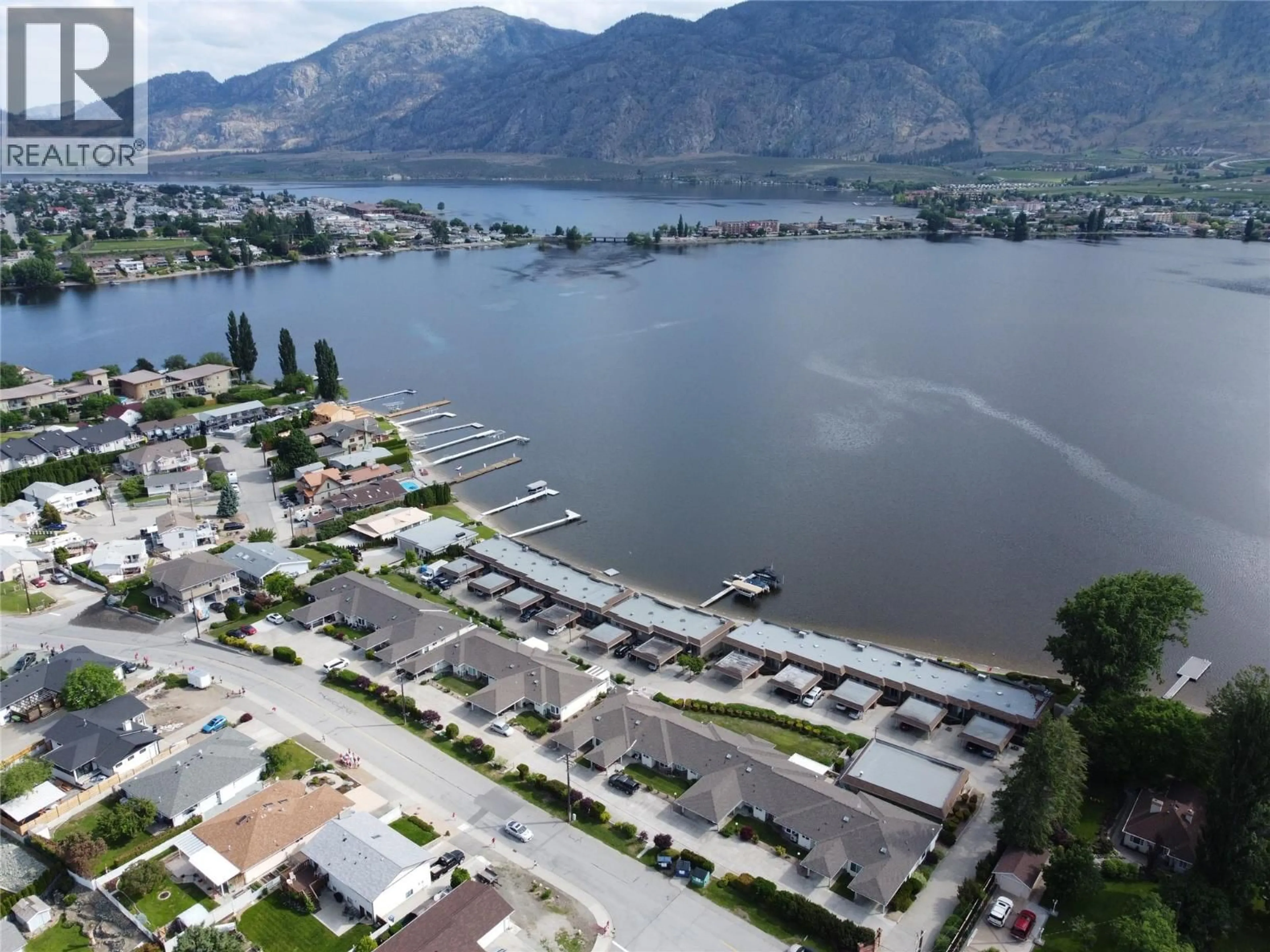 A pic from outside/outdoor area/front of a property/back of a property/a pic from drone, water/lake/river/ocean view for 27 - 4231 OLEANDER DRIVE, Osoyoos British Columbia V0H1V1