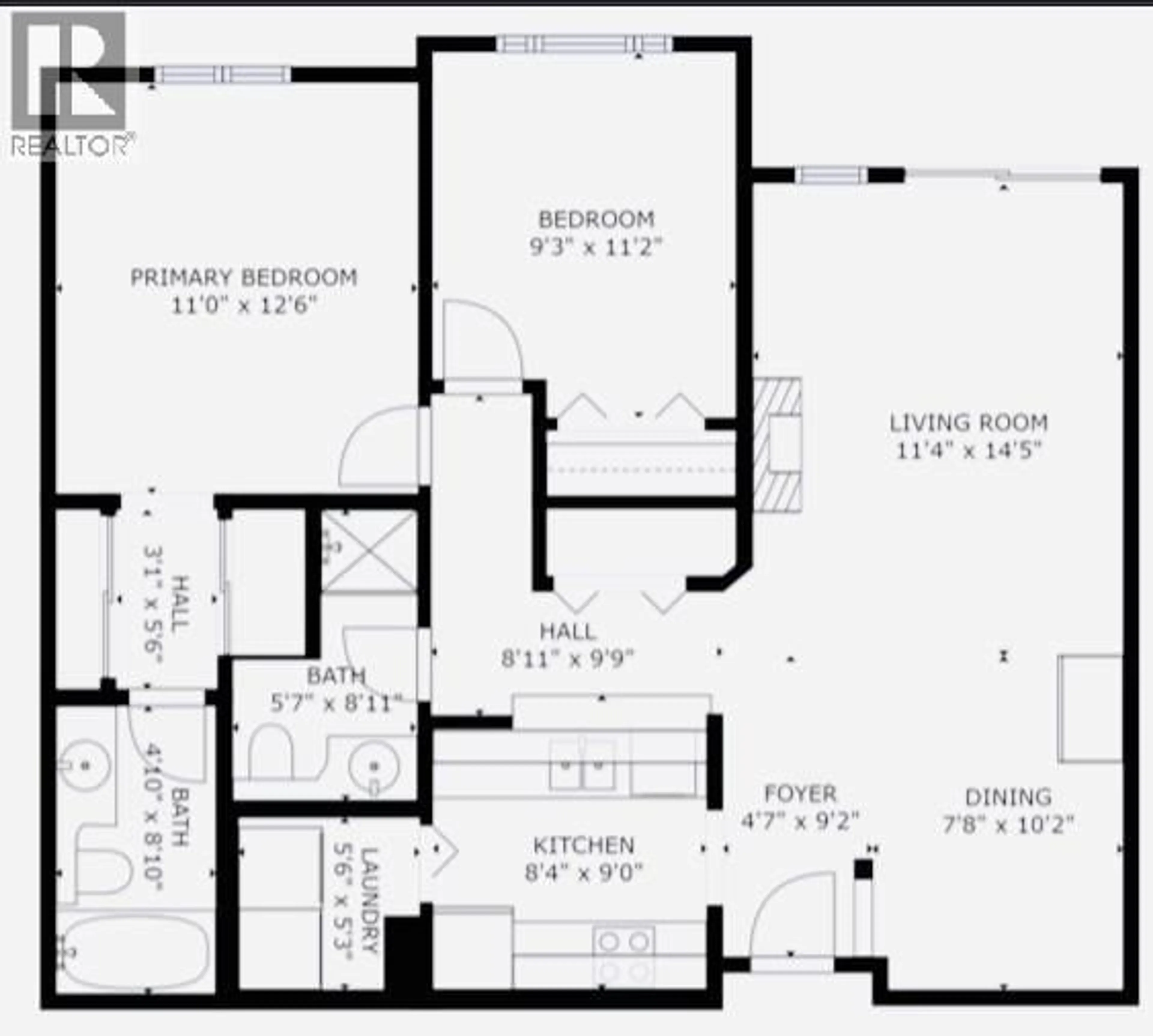 Floor plan for 408 - 650 THIRD STREET SOUTHWEST, Salmon Arm British Columbia V1E1P6