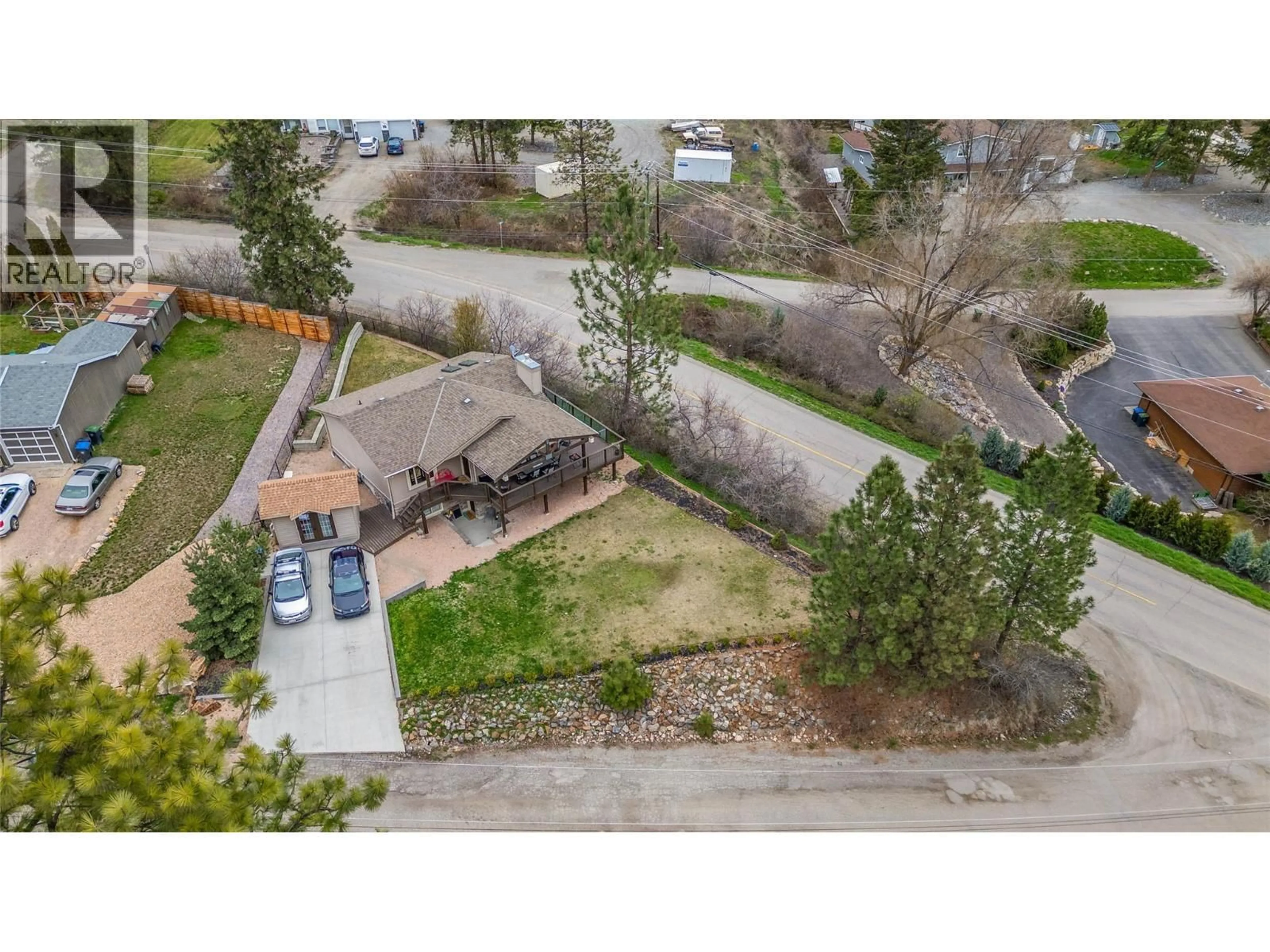 A pic from outside/outdoor area/front of a property/back of a property/a pic from drone, street for 16621 MAKI ROAD, Lake Country British Columbia V4V1C2